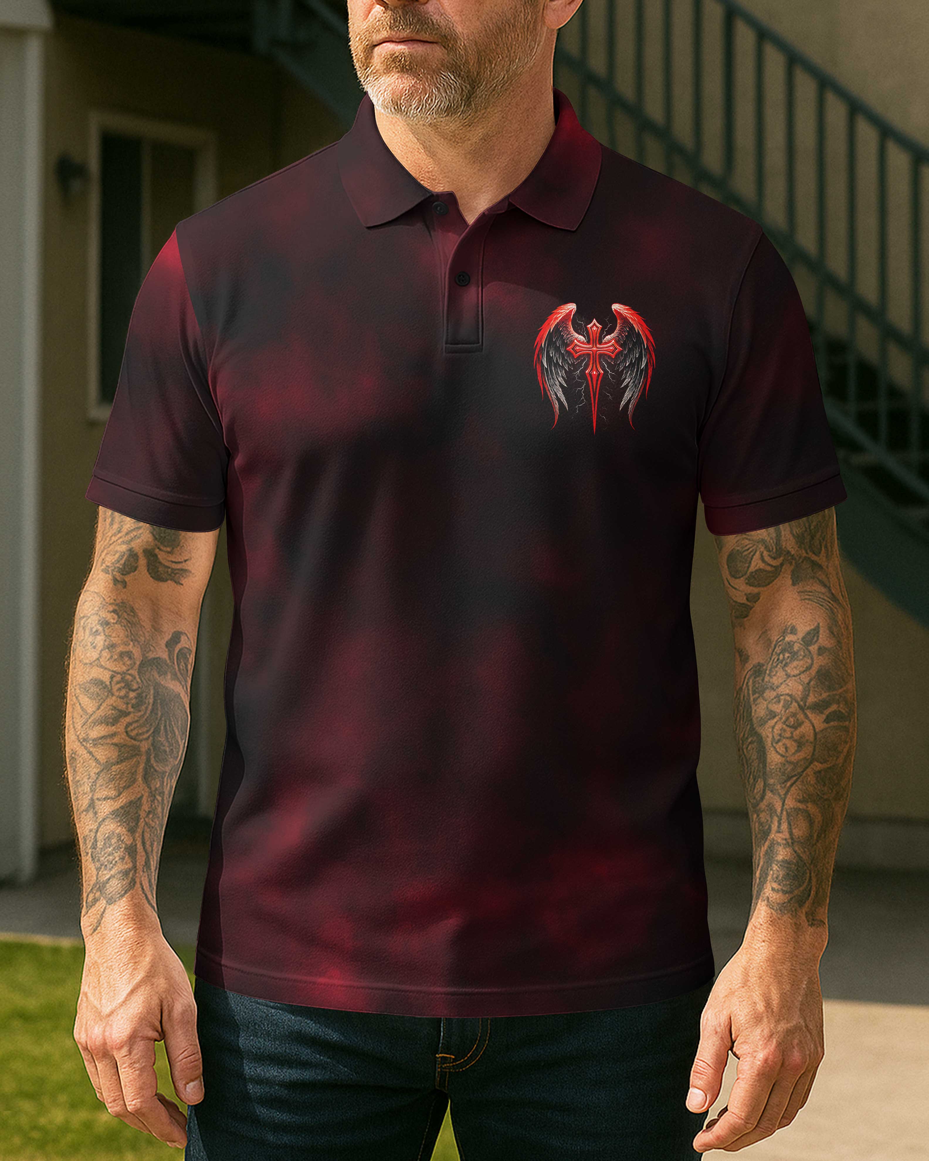 Forgiven All Over Print Polo T-Shirt