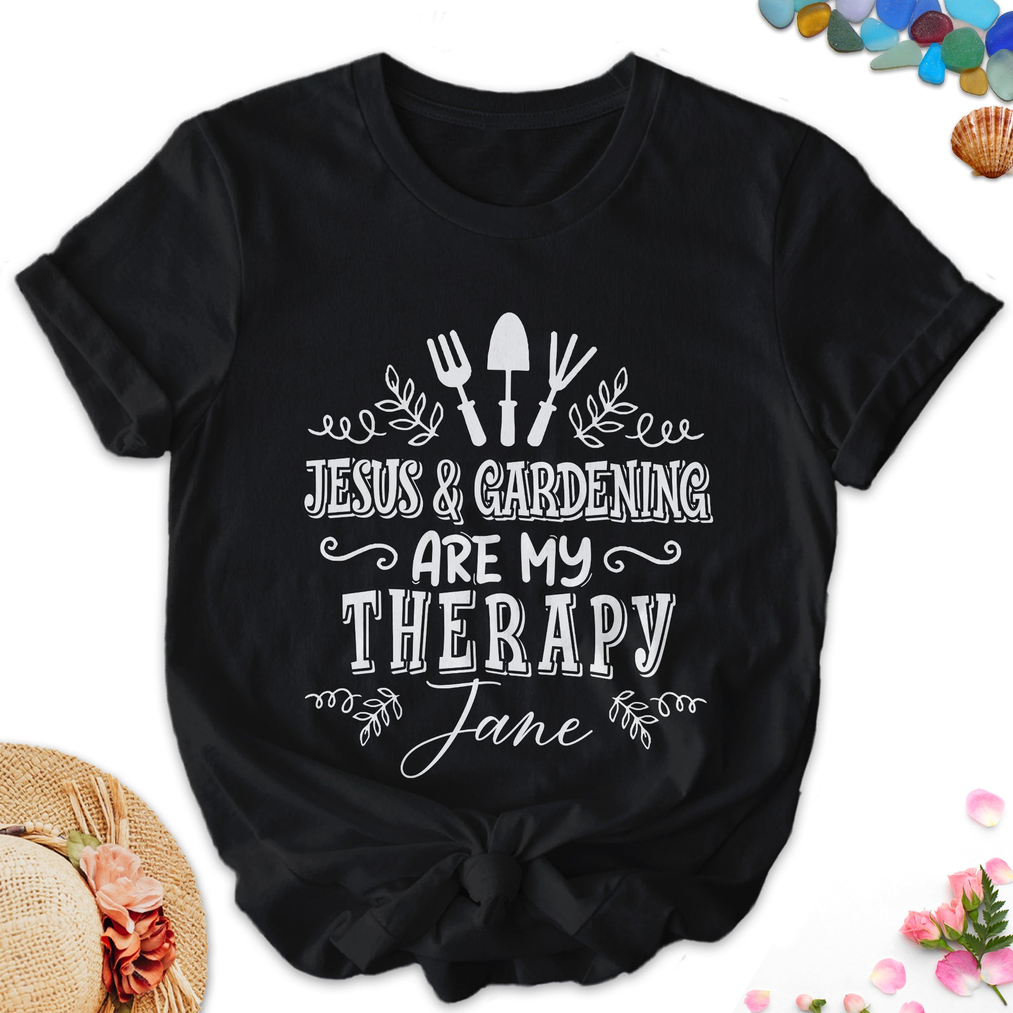 Jesus & Gardening Is My Therapy Jane T-Shirt