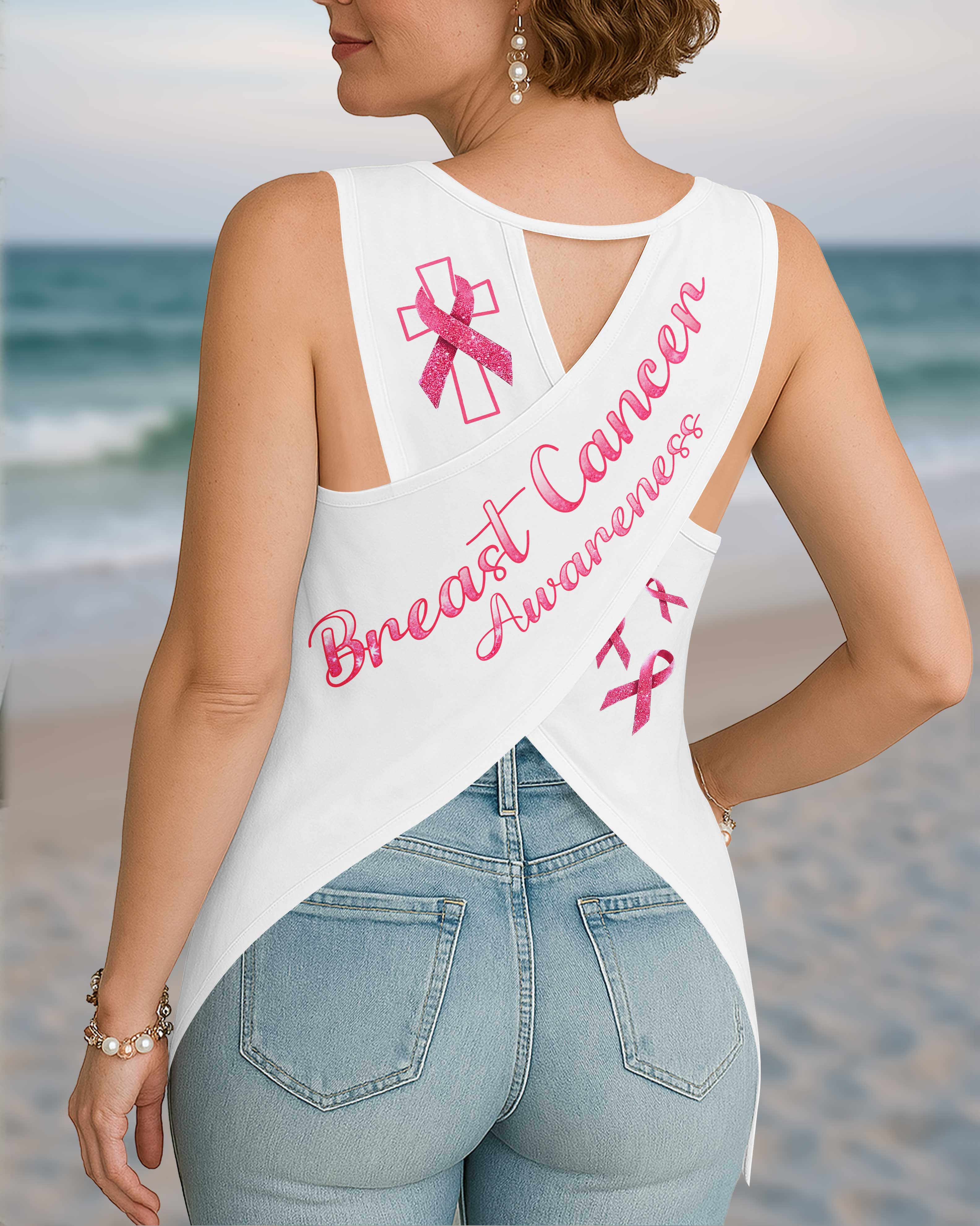 I Can Do All Things Through Christ Crop Out Wrap Back Tank Top