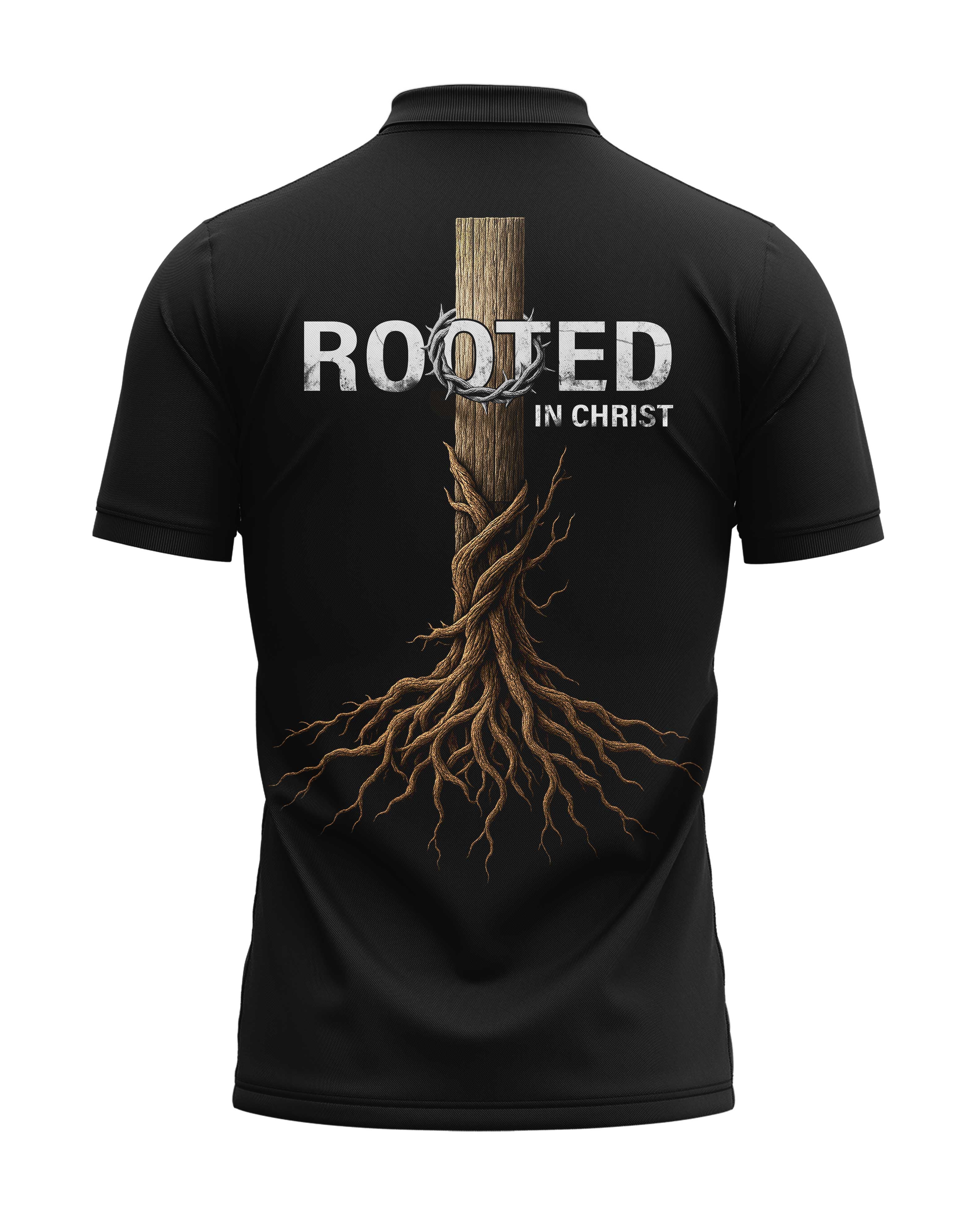Rooted In Christ All Over Print Polo T-Shirt