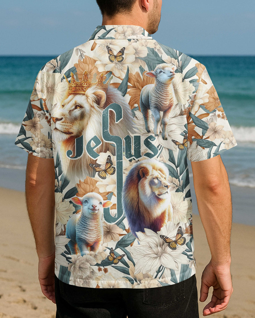 Jesus Lion and Lamb Hawaiian T-Shirt