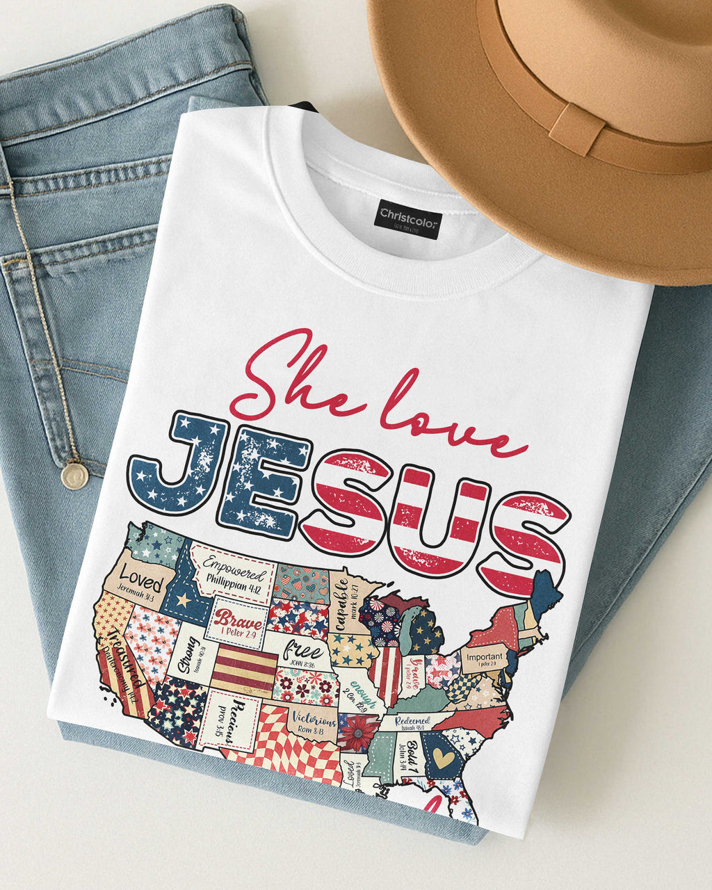 She Loves Jesus and America Too T-Shirt
