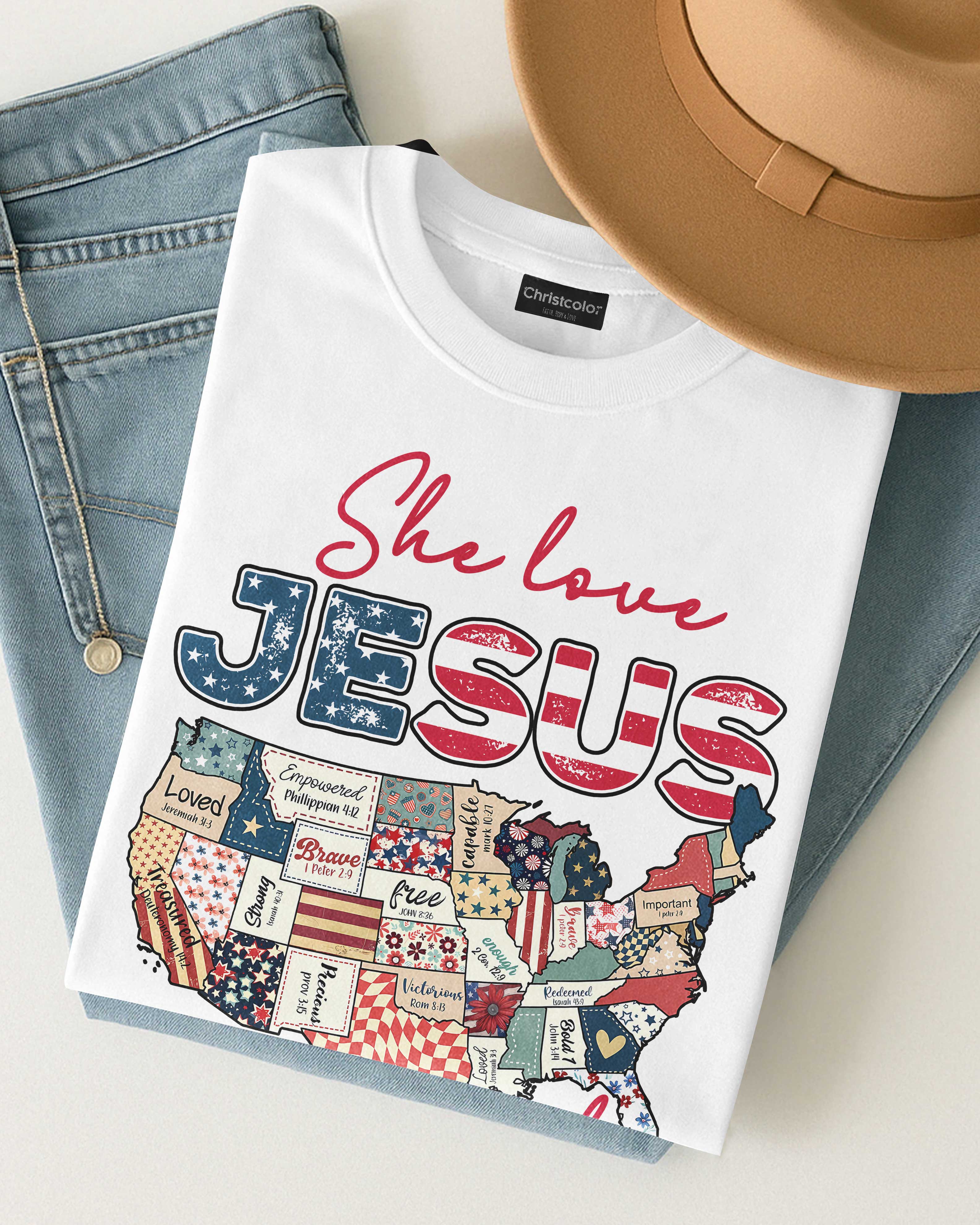 She Loves Jesus and America Too T-Shirt