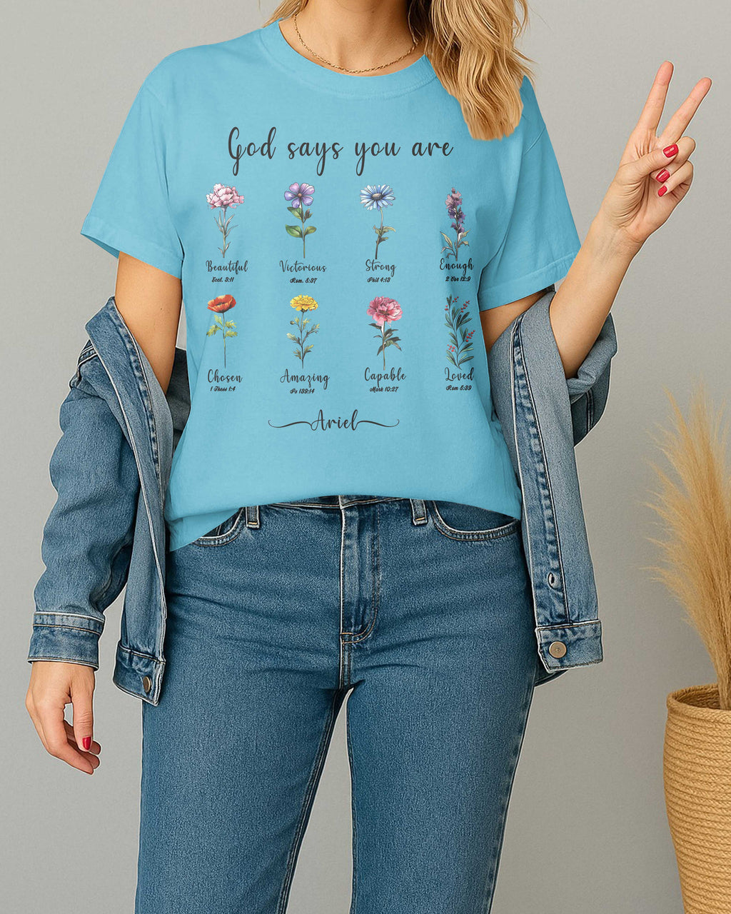 God Says You Are Beautiful Victorious Strong Enough Chosen Amazing Capable Loved T-Shirt