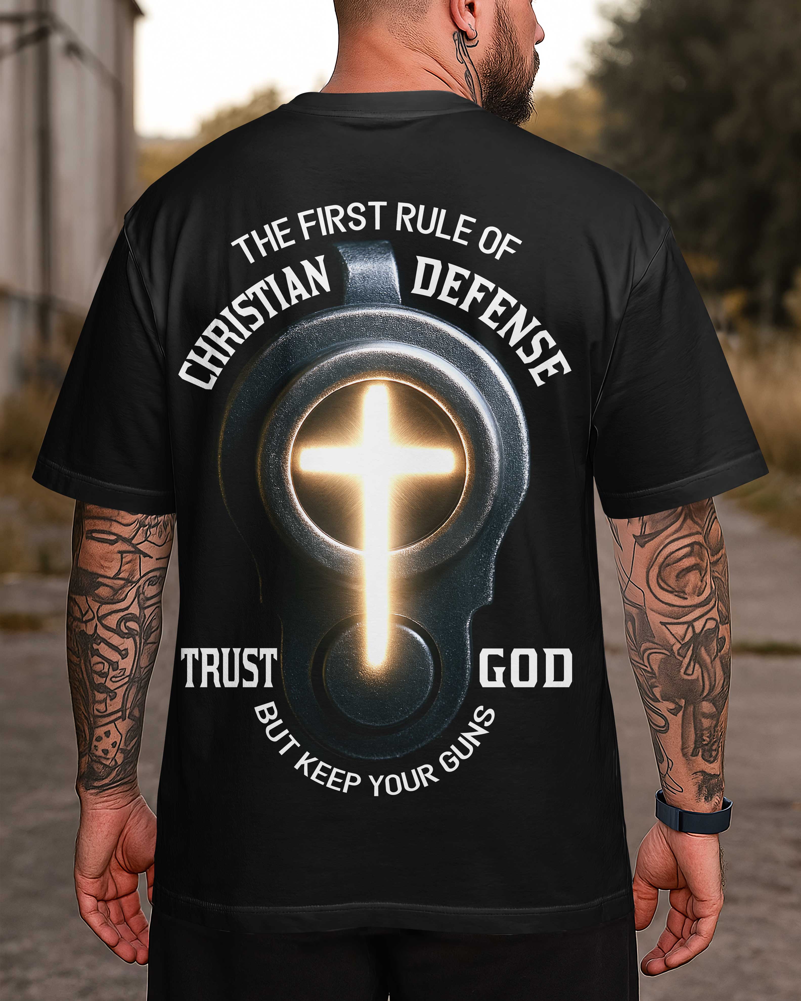 The First Rule Of Christian Defense T-Shirt