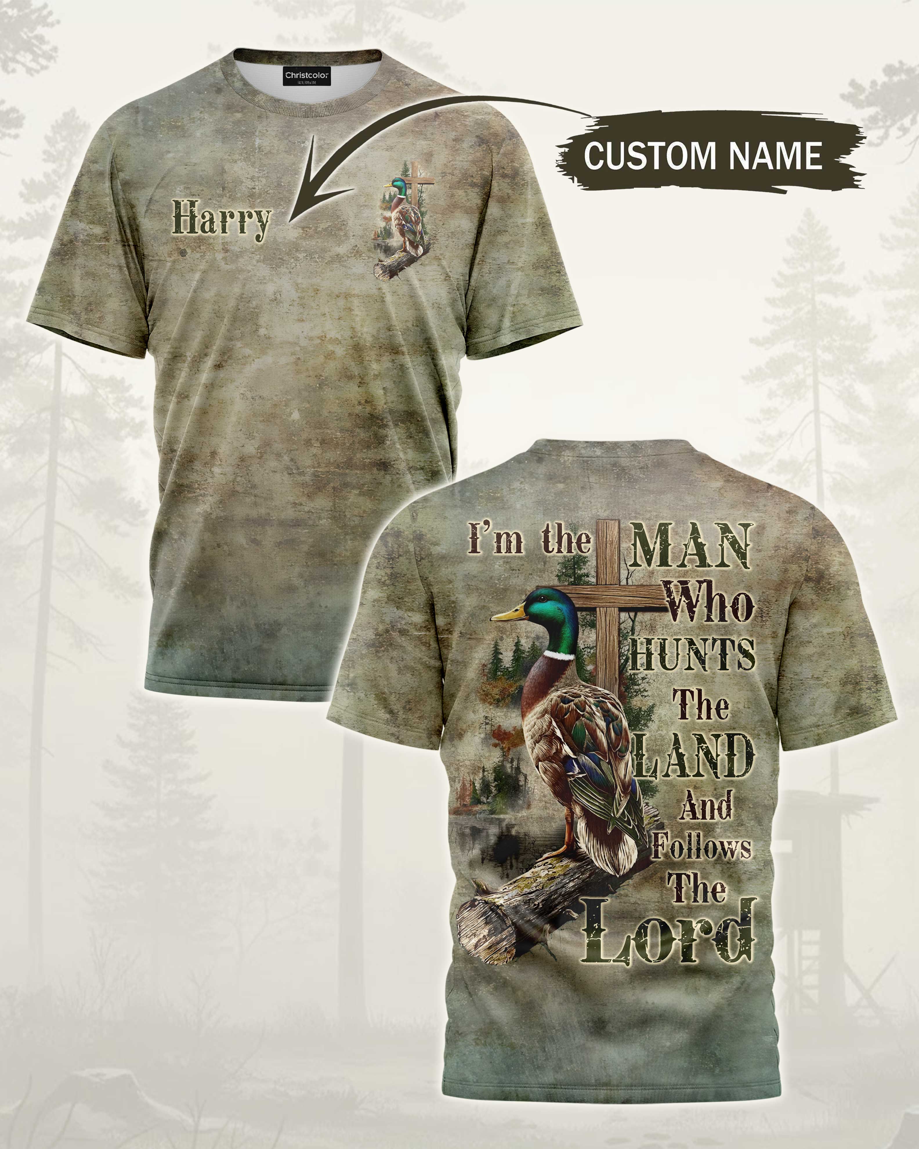Who Hunts The Land Custom Name T-Shirt