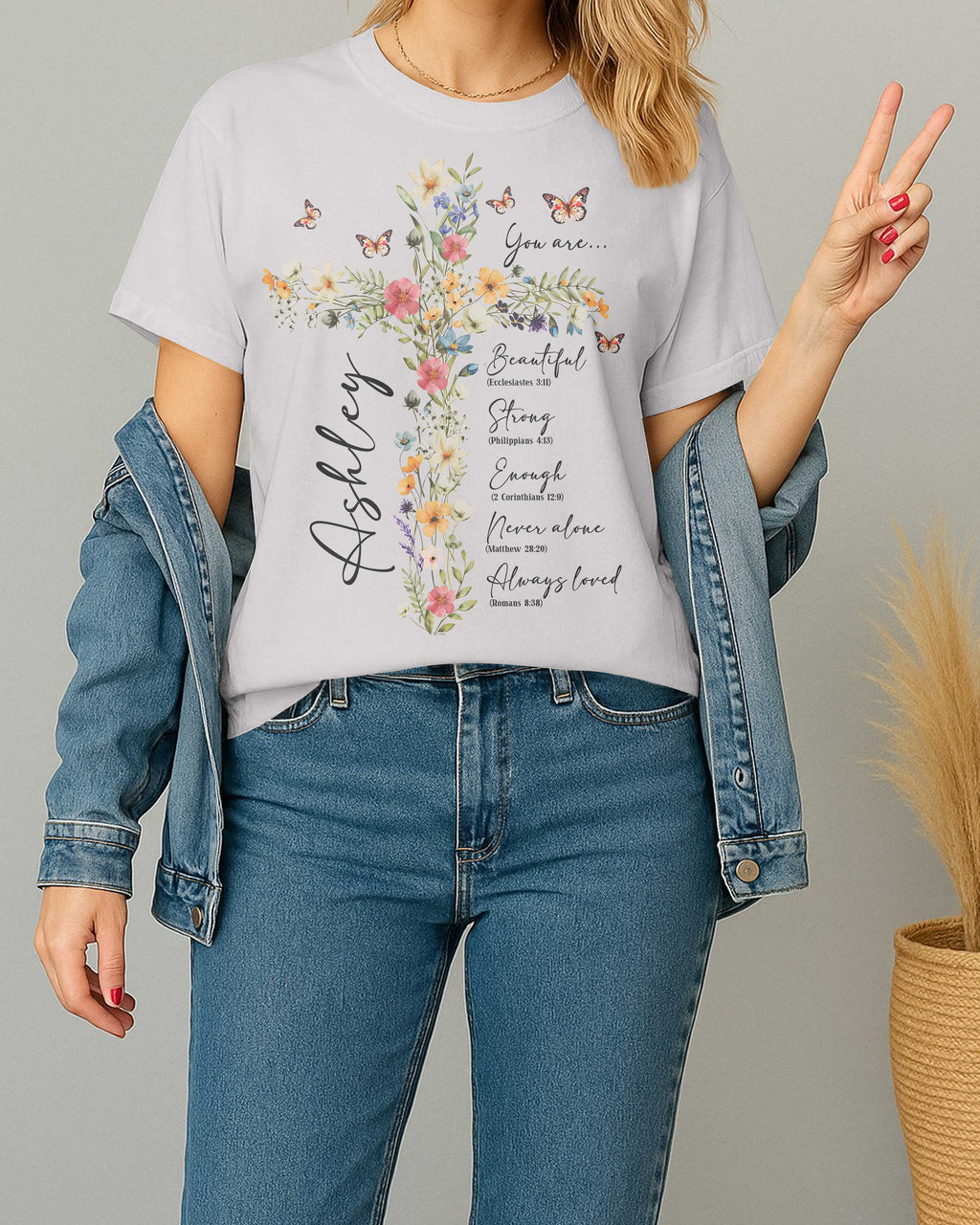 Personalized You Are T-Shirt, Floral Christian Gift for Her, Gift For Catholics