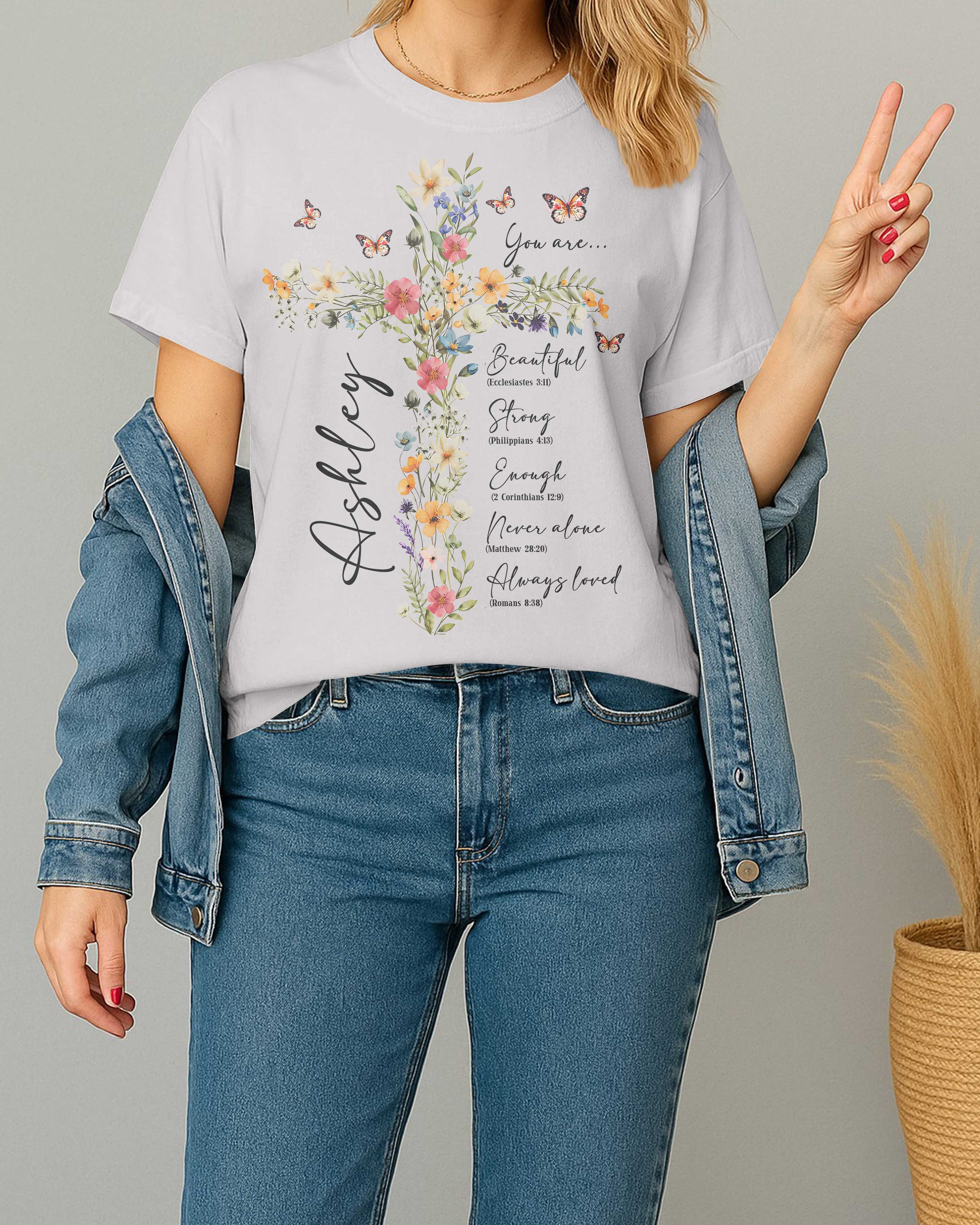 Personalized You Are T-Shirt, Floral Christian Gift for Her, Gift For Catholics