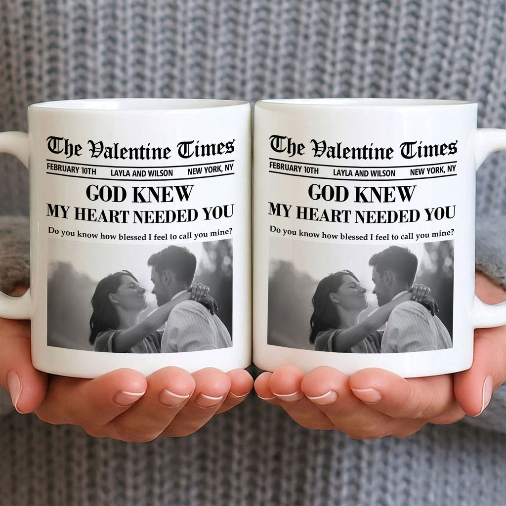 God Knew My Heart Needed You Personalized Couple Mug