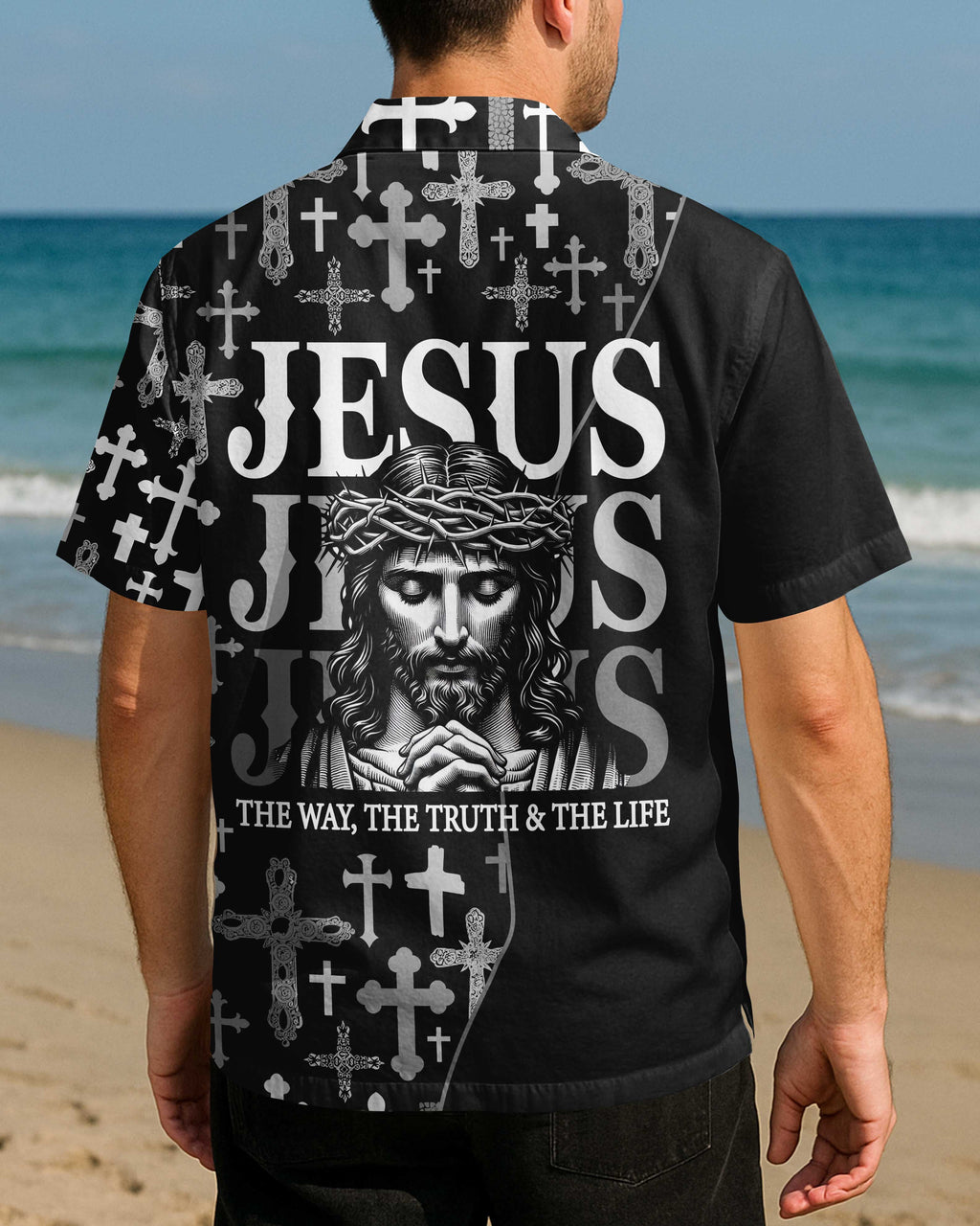 Jesus The Way The Truth The Life All Over Print Hawaiian T-Shirt