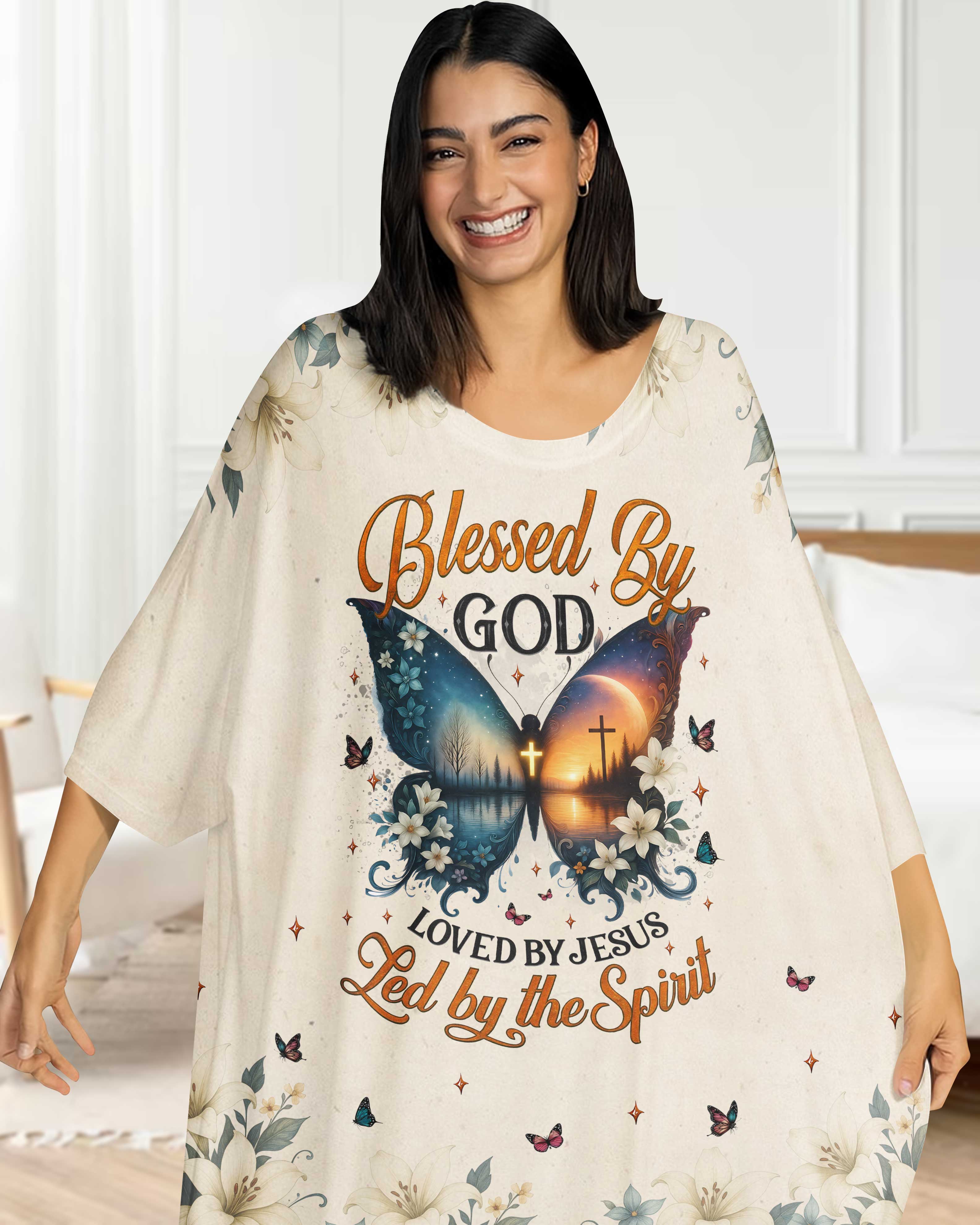 Blessed By God Loved By Jesus Led By The Spirit Sleep Tee