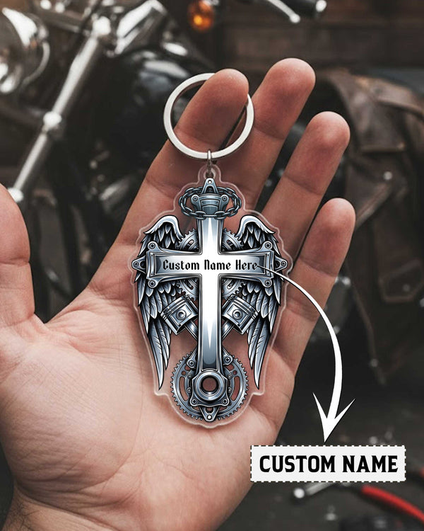 Faith Rides With Me Personalized Keychain