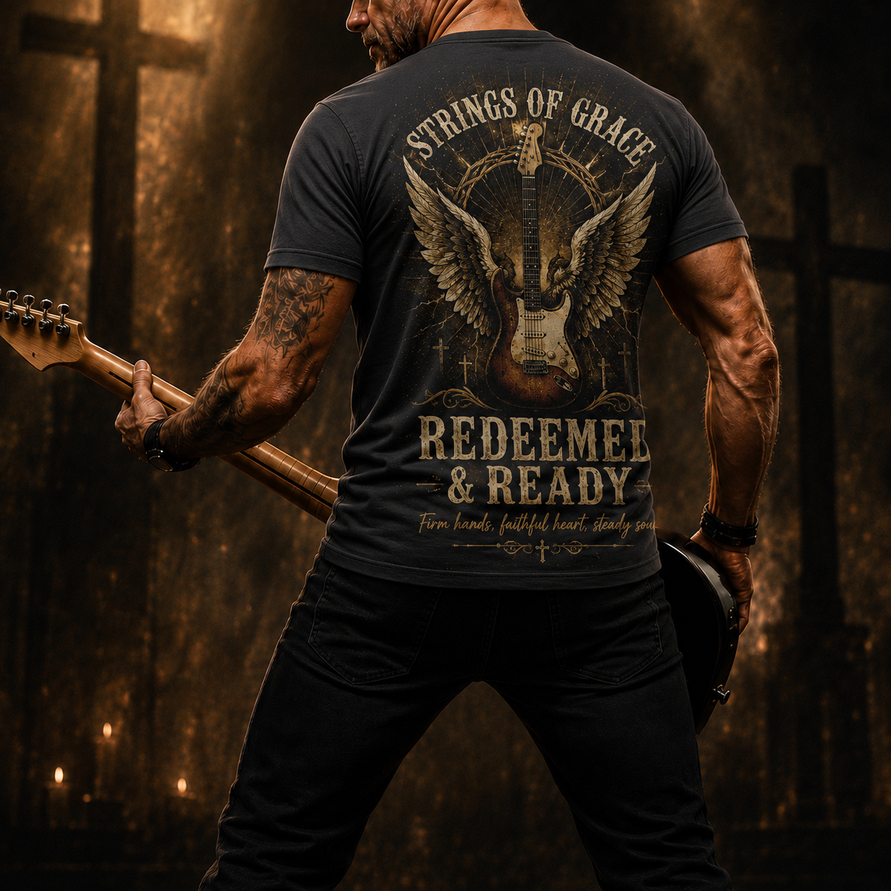 Strings Of Grace Courage Redeemed & Ready T-Shirt