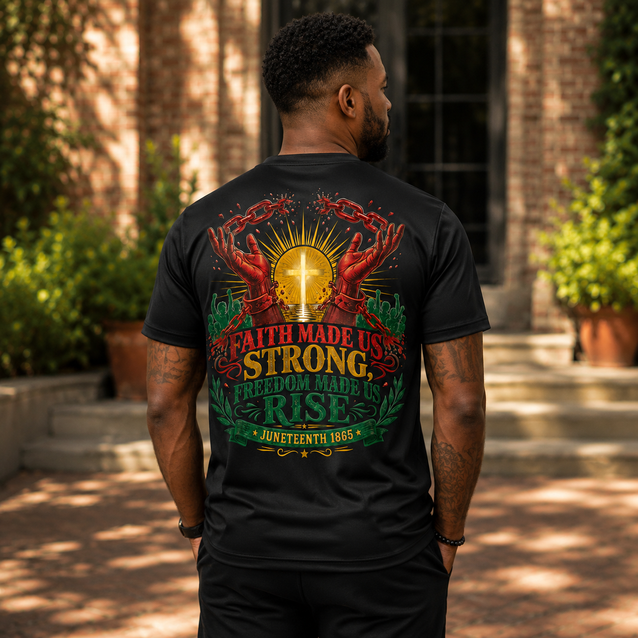 Faith Made Us Strong, Freedom Made Us Rise Juneteenth 1865 T-Shirt