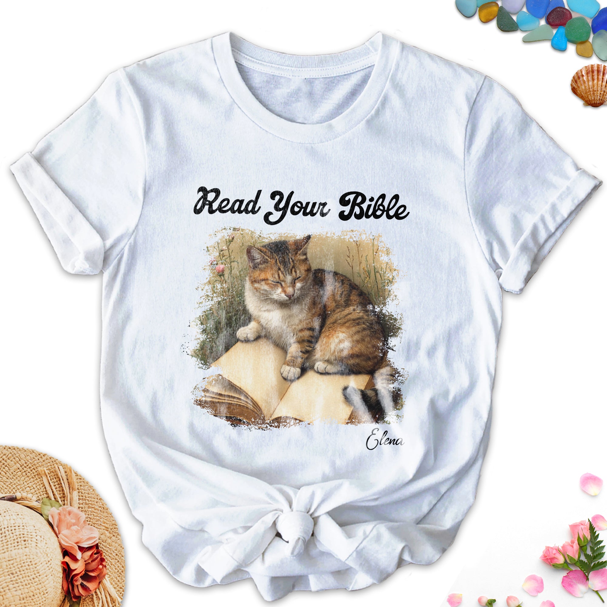 Read Your Bible Cat Lover T-Shirt