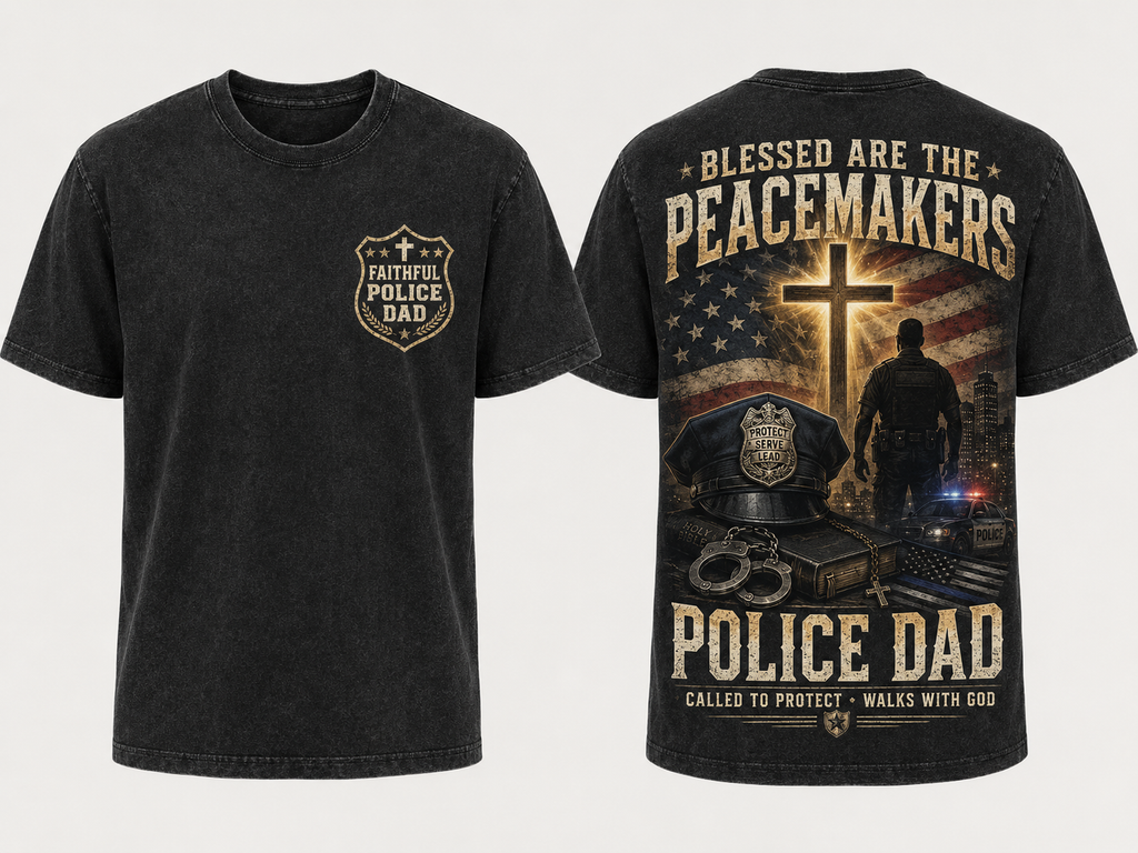 Blessed Are The Peacemakers Police Dad T-Shirt