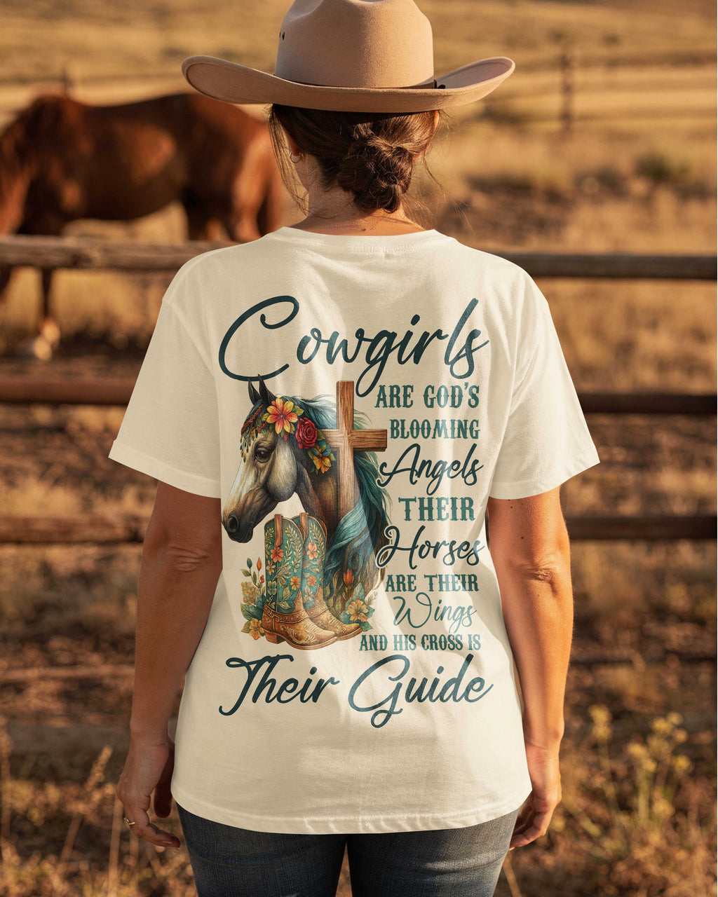 Cowgirls Are God's Blooming Angels T-Shirt