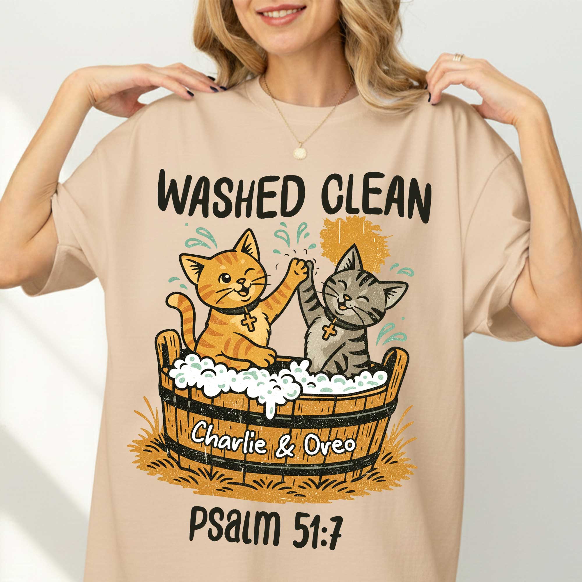 Washed Clean Cat Lovers T-Shirt