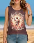 By His Stripes I Am Healed All Over Print Cut Out Wrap Back Tank Top