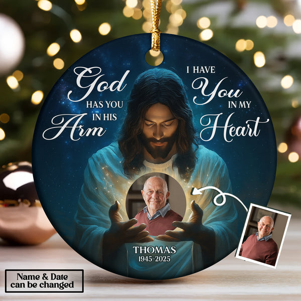 God Has You In His Arms Personalized Ornament