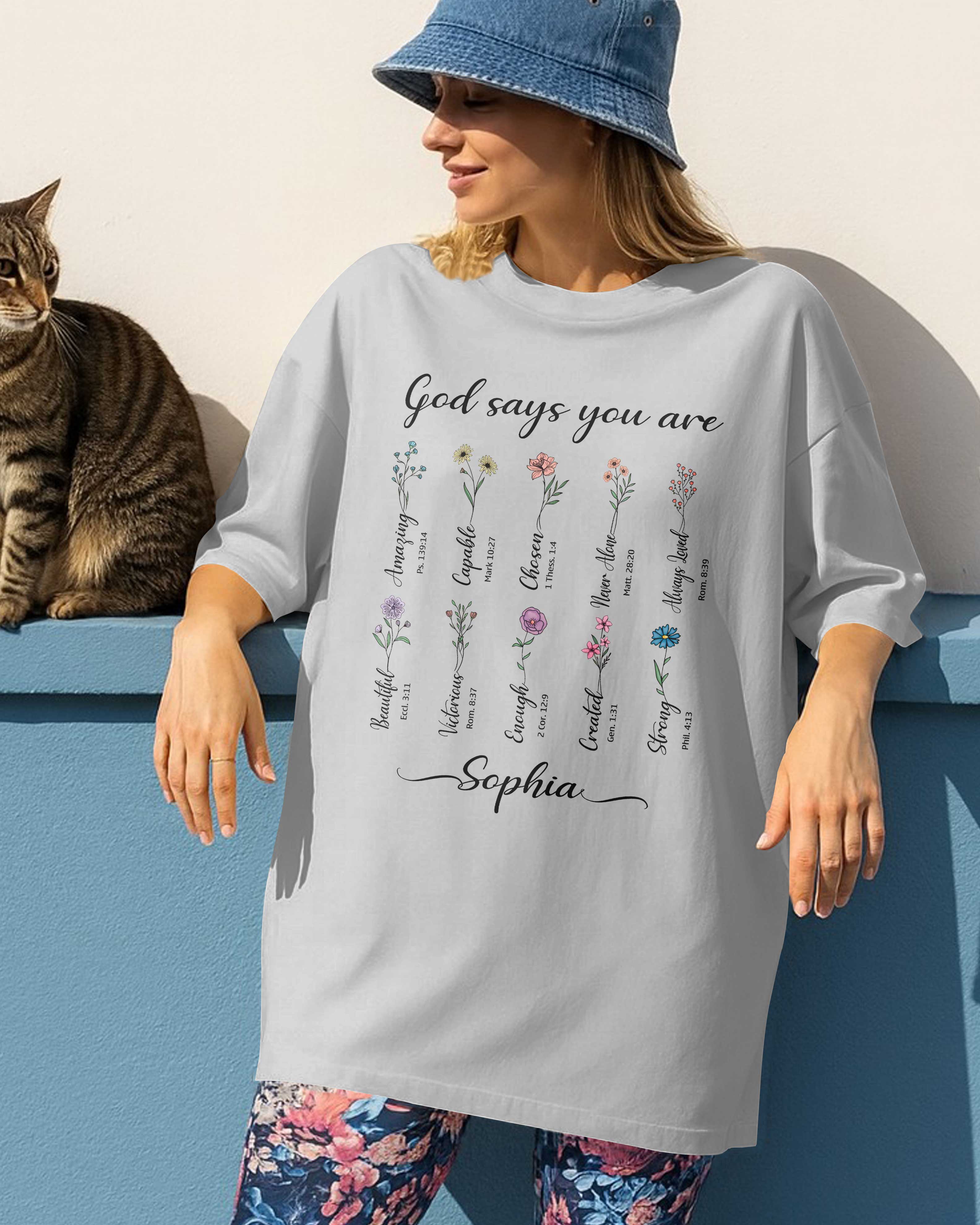 You Are Strong Amazing Capable Chosen Never Alone Always Loved Enough Beautiful Unique Created T-Shirt
