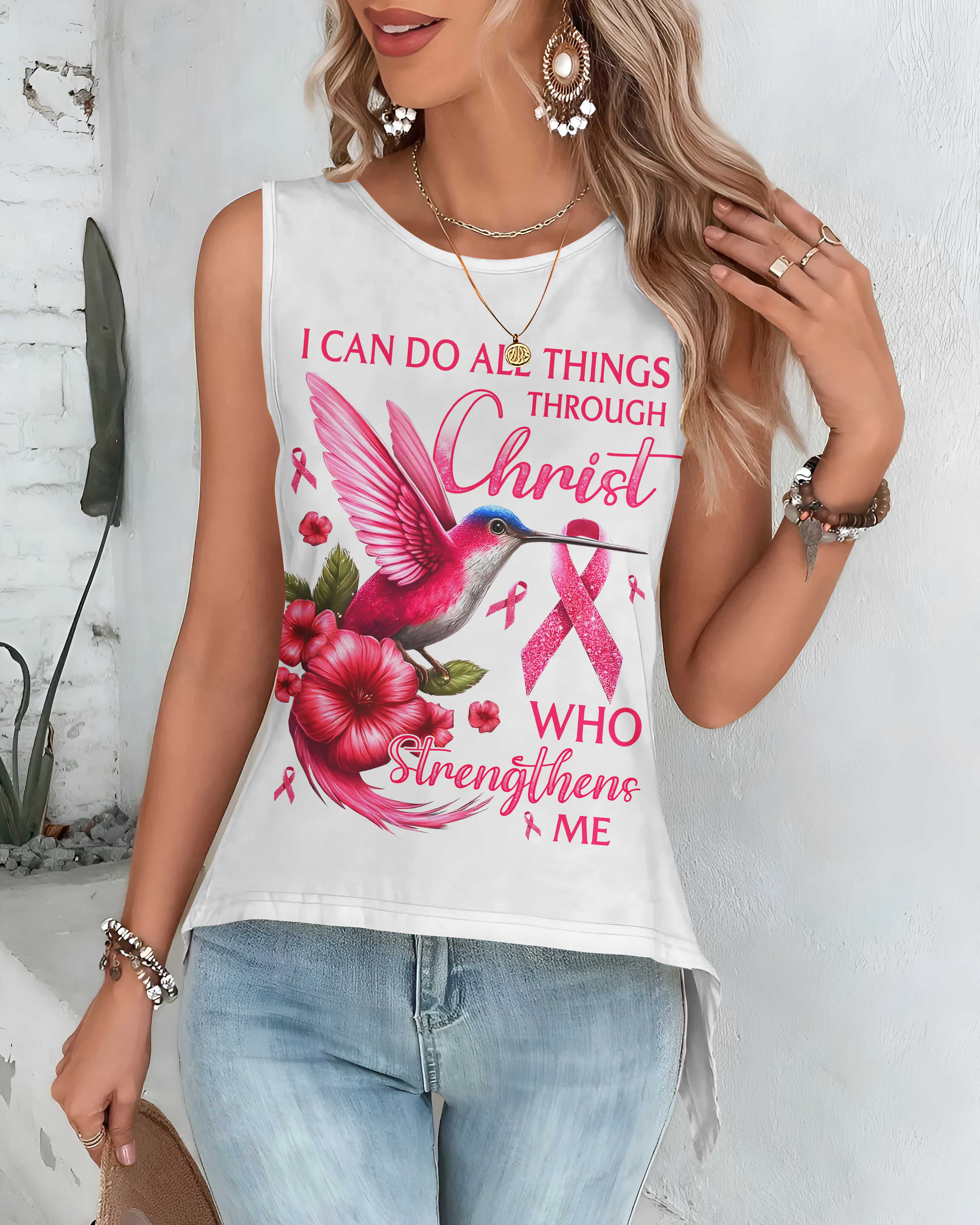 I Can Do All Things Through Christ Crop Out Wrap Back Tank Top