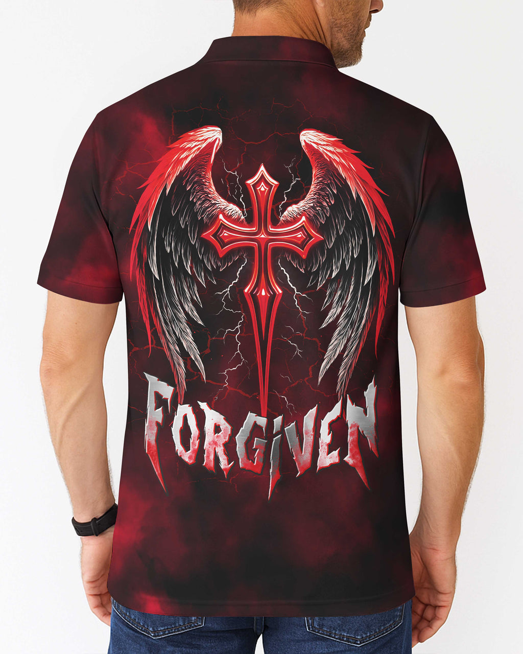 Forgiven All Over Print Polo T-Shirt