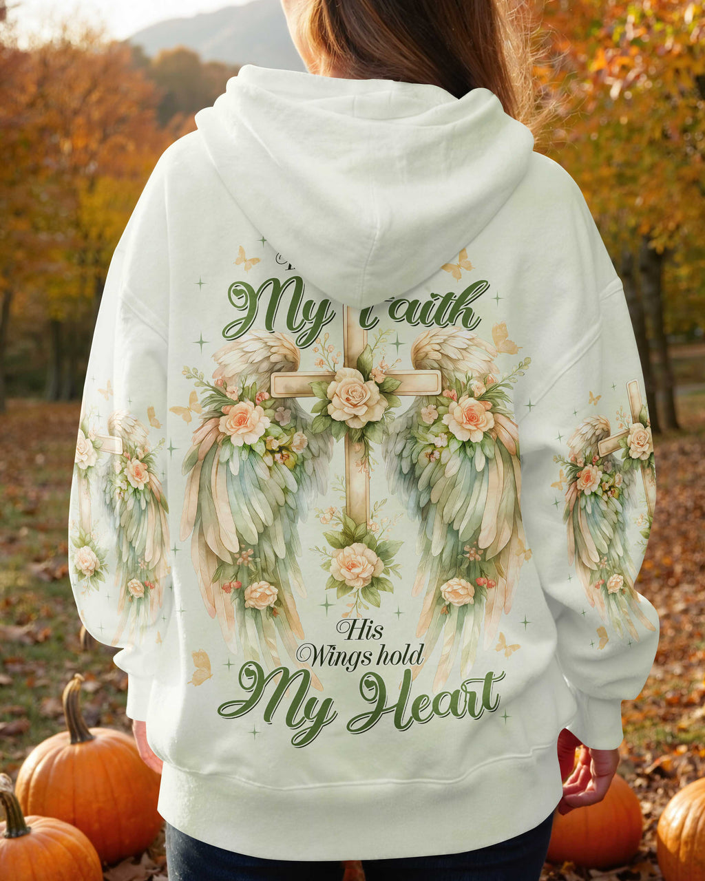 The Cross Holds My Faith His Wings Hold My Heart T-Shirt