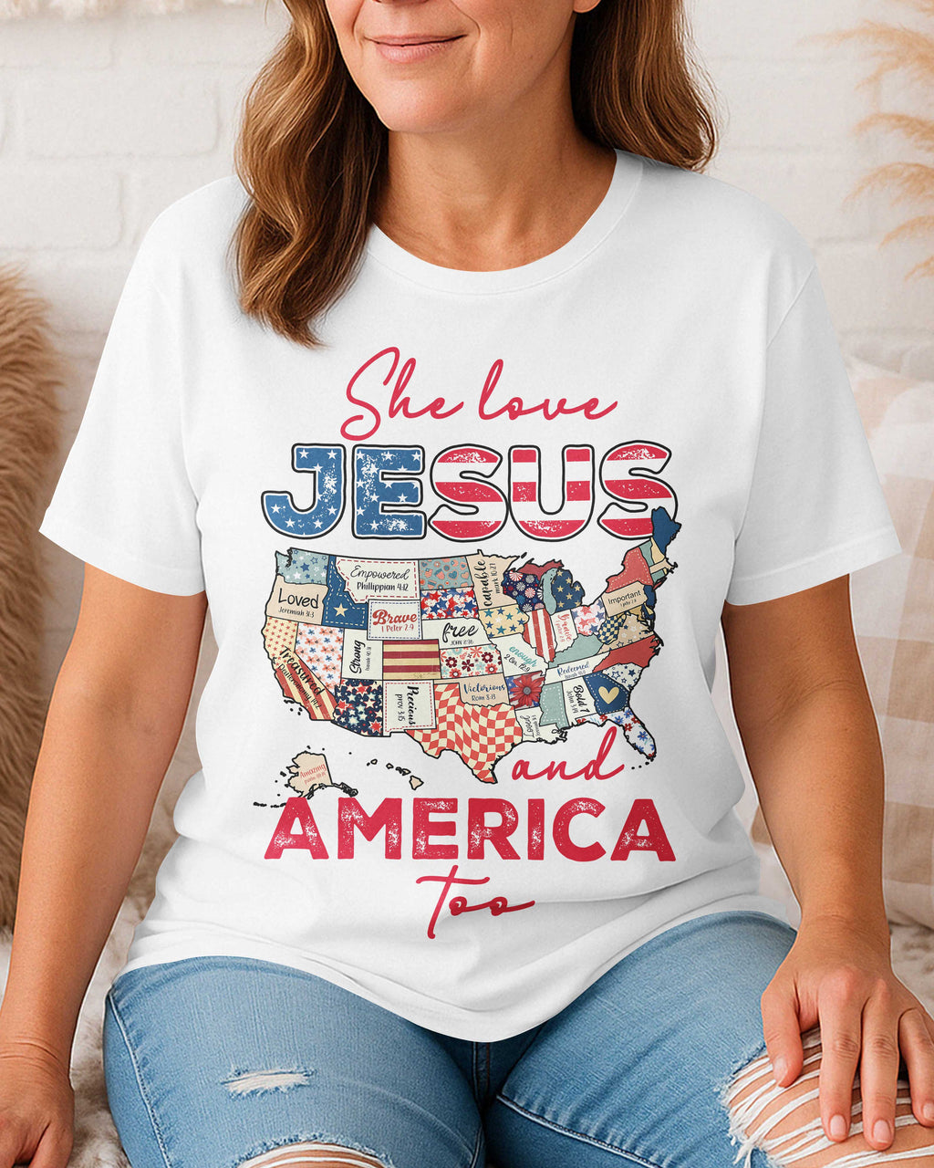 She Loves Jesus and America Too T-Shirt