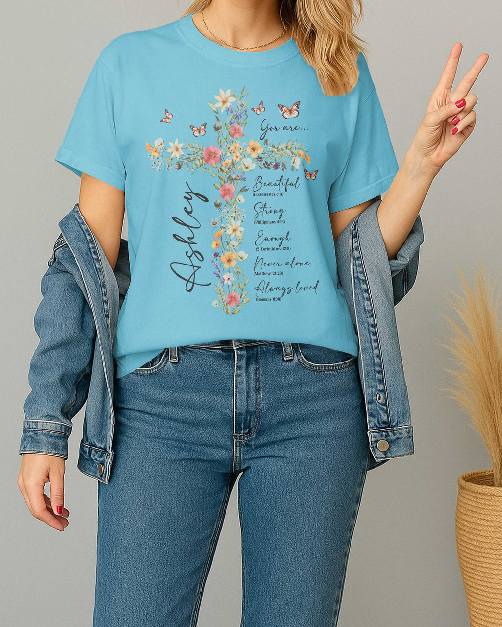 Personalized You Are T-Shirt, Floral Christian Gift for Her, Gift For Catholics