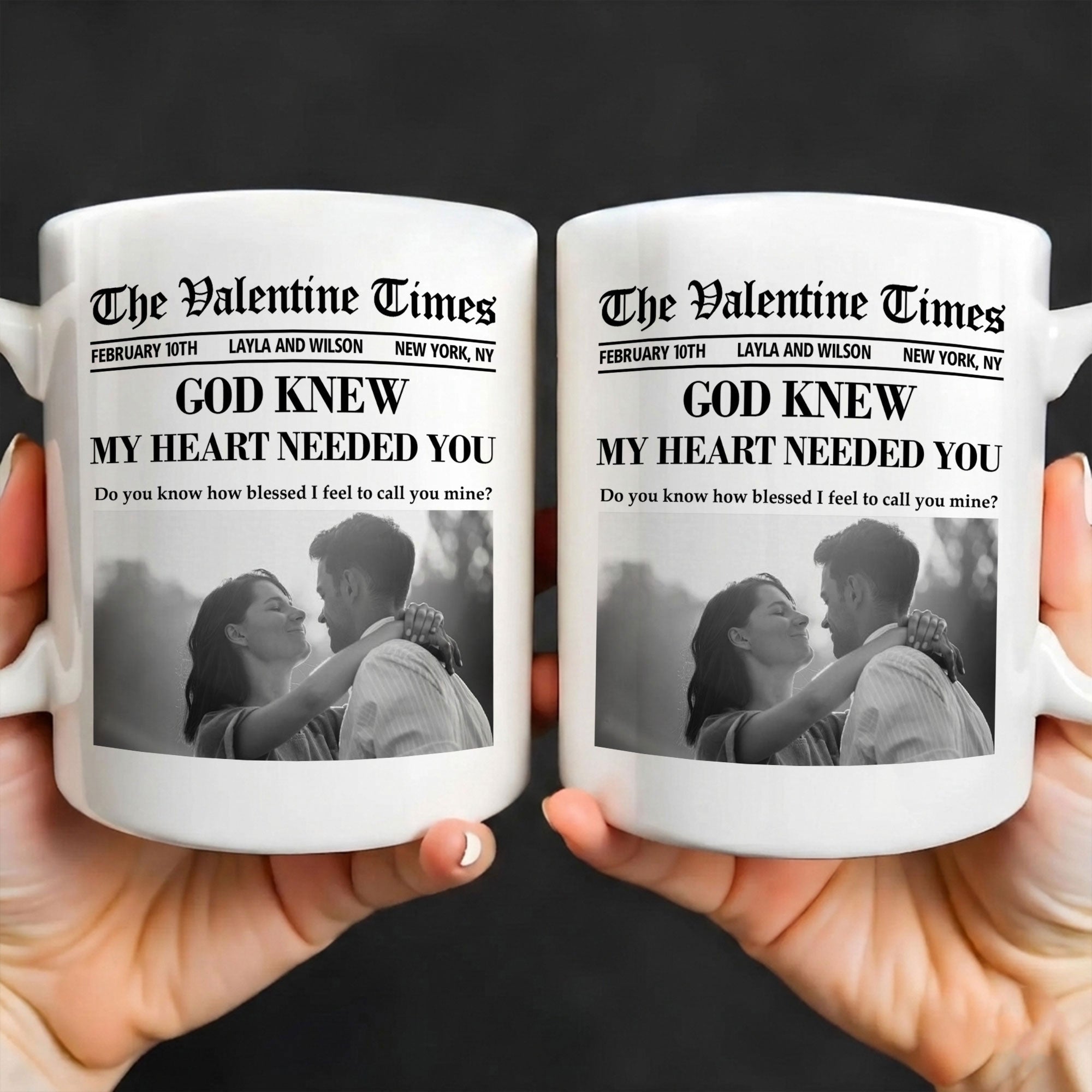 God Knew My Heart Needed You Personalized Couple Mug