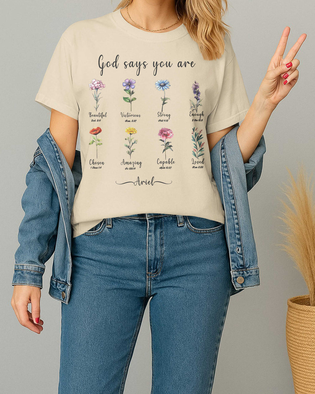 God Says You Are Beautiful Victorious Strong Enough Chosen Amazing Capable Loved T-Shirt