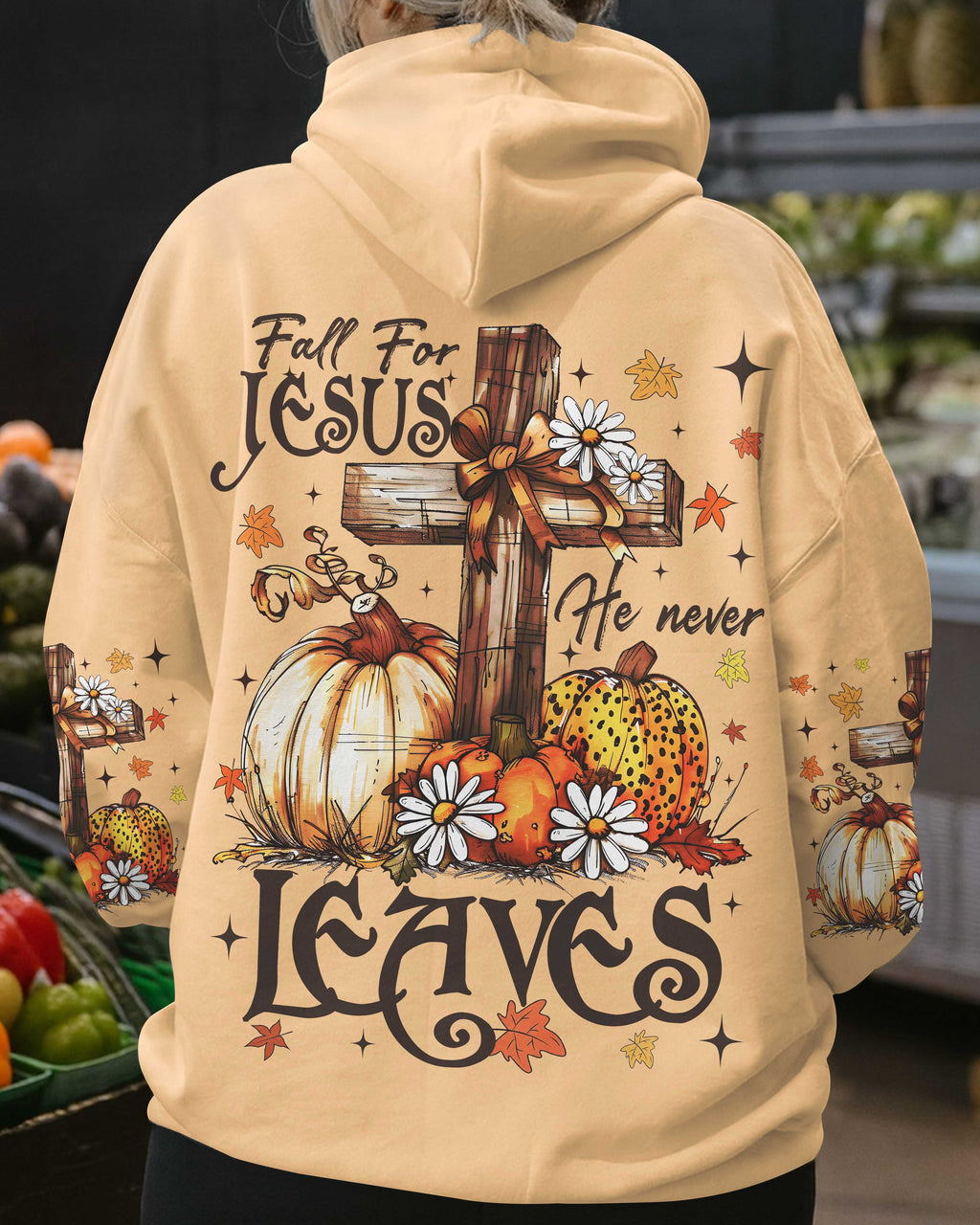 Fall For Jesus He Never Leaves T-Shirt