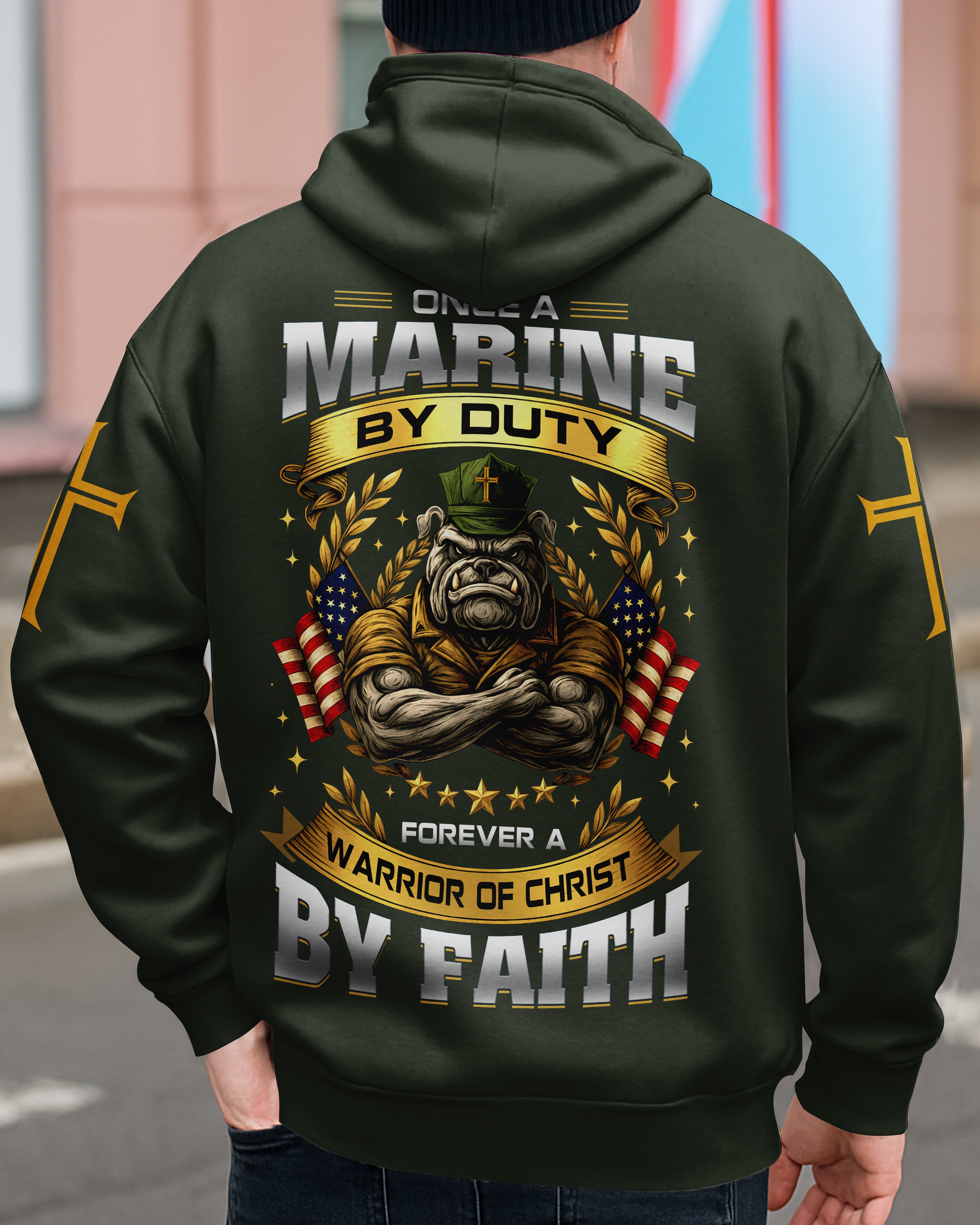 Once A Marine By Duty Forever A Warrior Of Christ By Faith Zip Hoodie