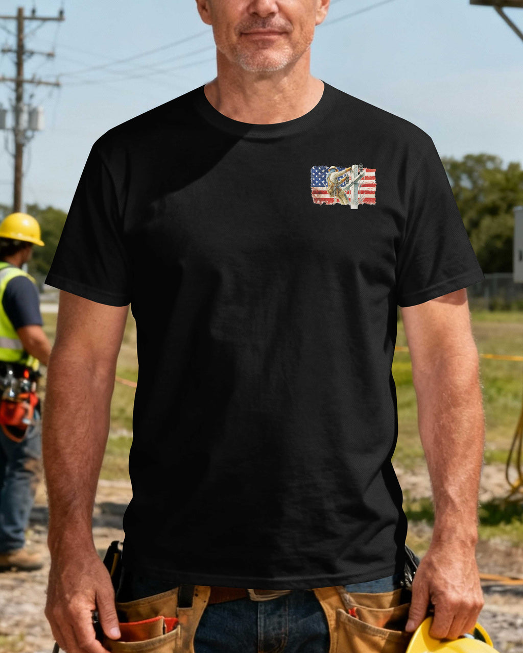 Retired Lineman Built By Grit Blessed By God T-Shirt