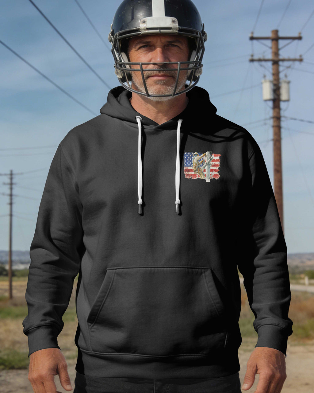 Retired Lineman Built By Grit Blessed By God Hoodie