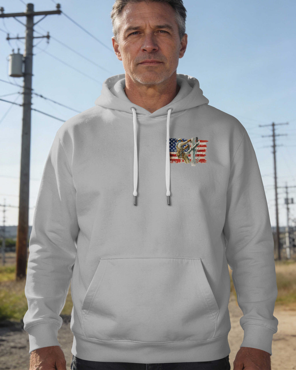 Retired Lineman Built By Grit Blessed By God Hoodie