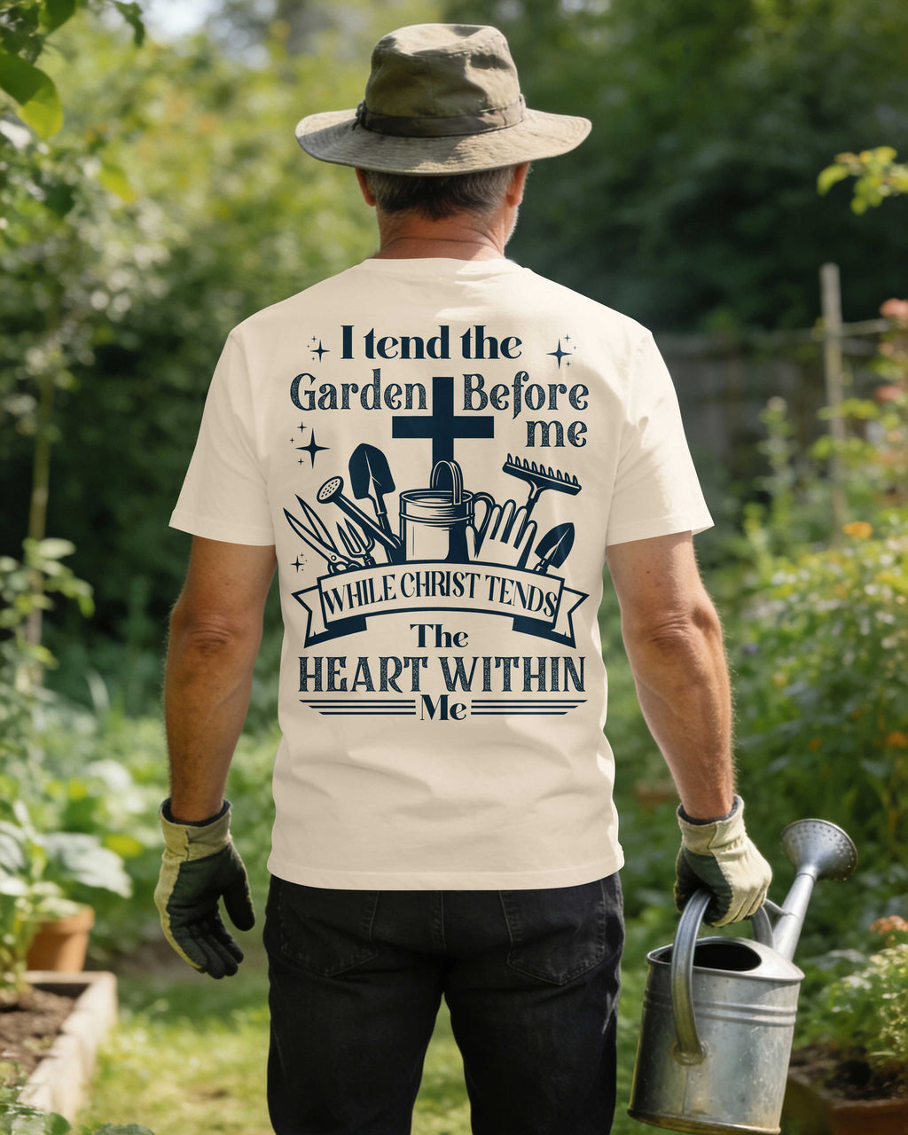 I Tend The Garden Before Me While Christ Tends The Heart Within Me T-Shirt