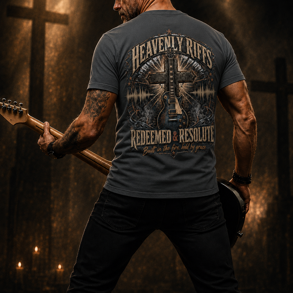 Heavenly Riffs Redeemed & Resolute T-Shirt