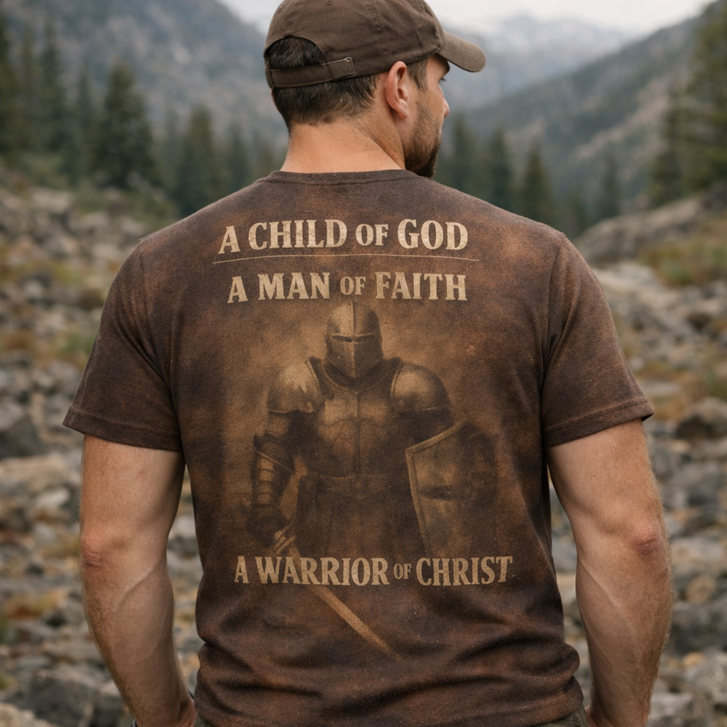 A Child Of God A Man Of Faith A Warrior Of Christ T-Shirt