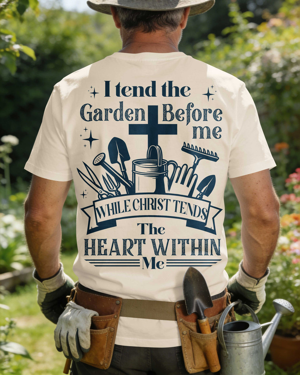I Tend The Garden Before Me While Christ Tends The Heart Within Me T-Shirt