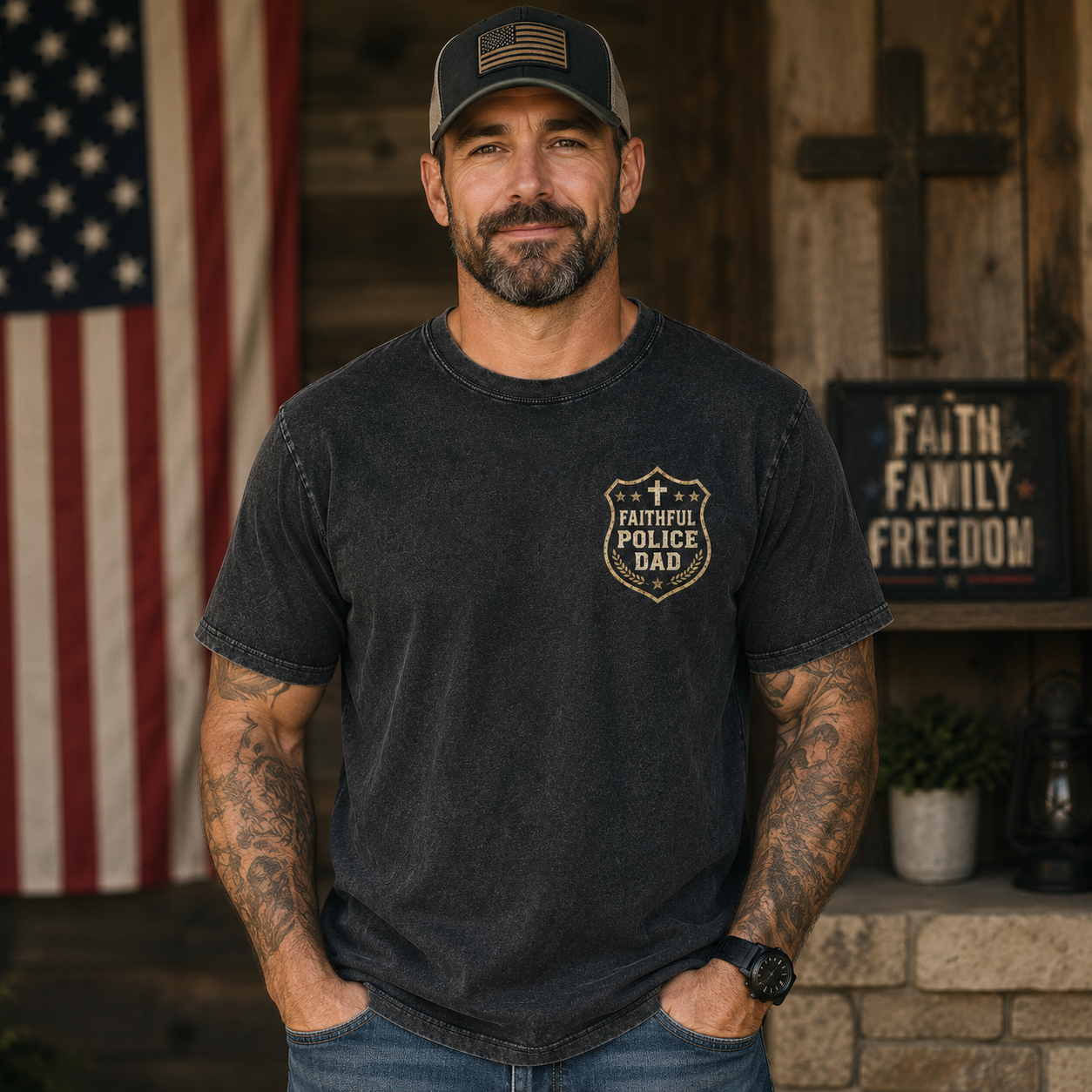Blessed Are The Peacemakers Police Dad T-Shirt
