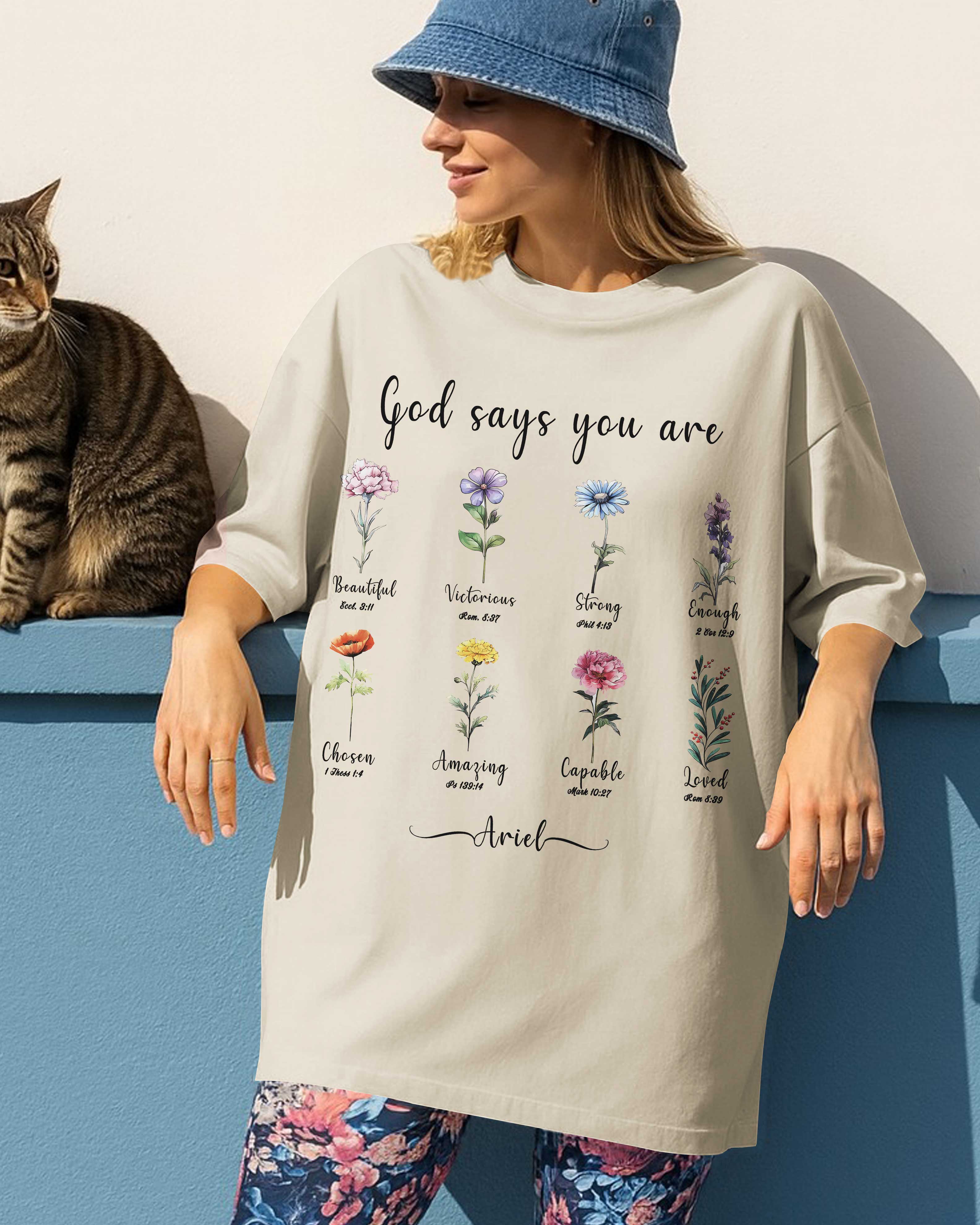 God Says You Are Beautiful Victorious Strong Enough Chosen Amazing Capable Loved T-Shirt
