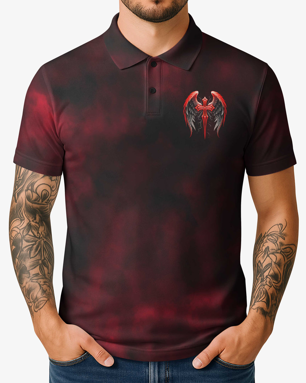 Forgiven All Over Print Polo T-Shirt