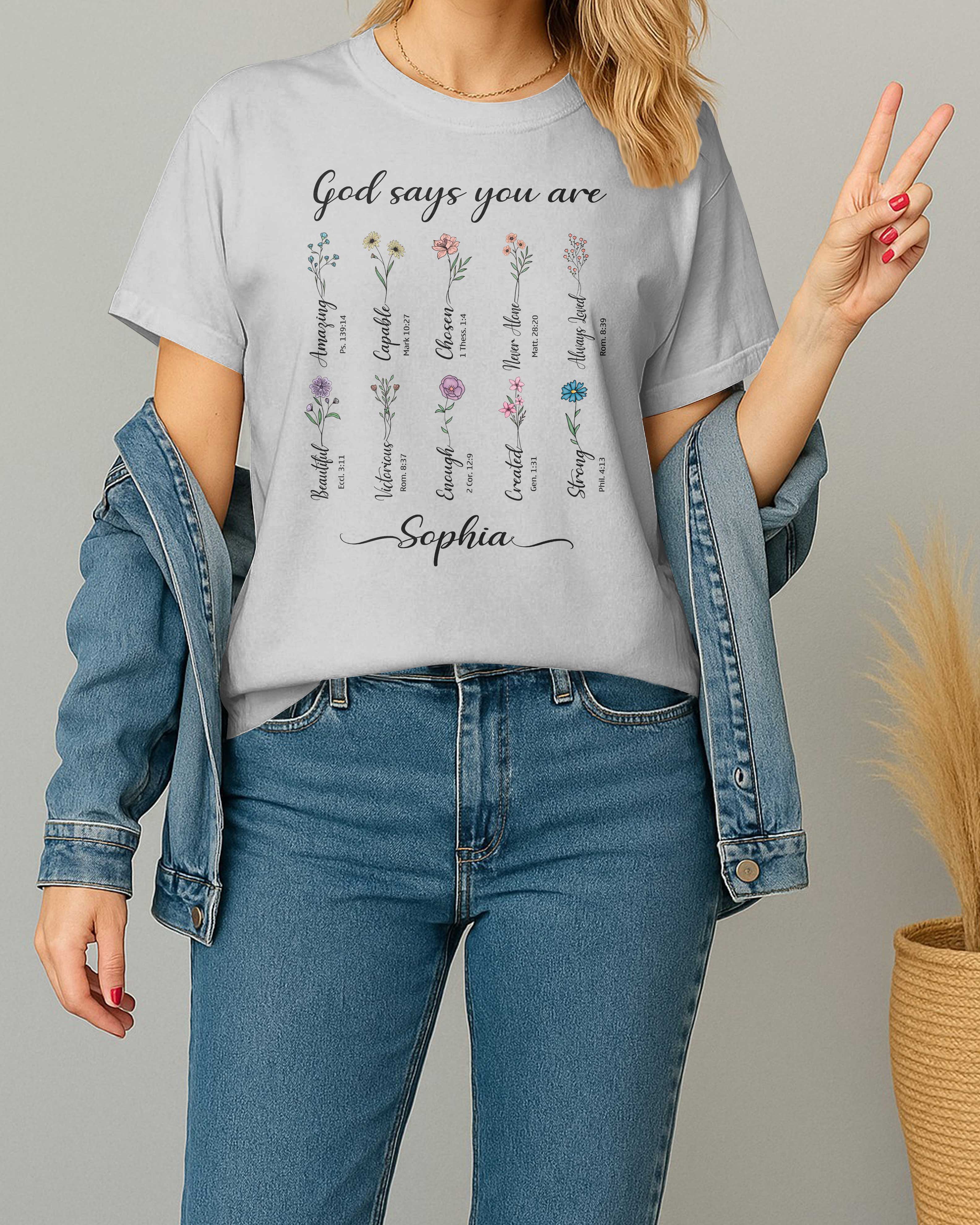 You Are Strong Amazing Capable Chosen Never Alone Always Loved Enough Beautiful Unique Created T-Shirt