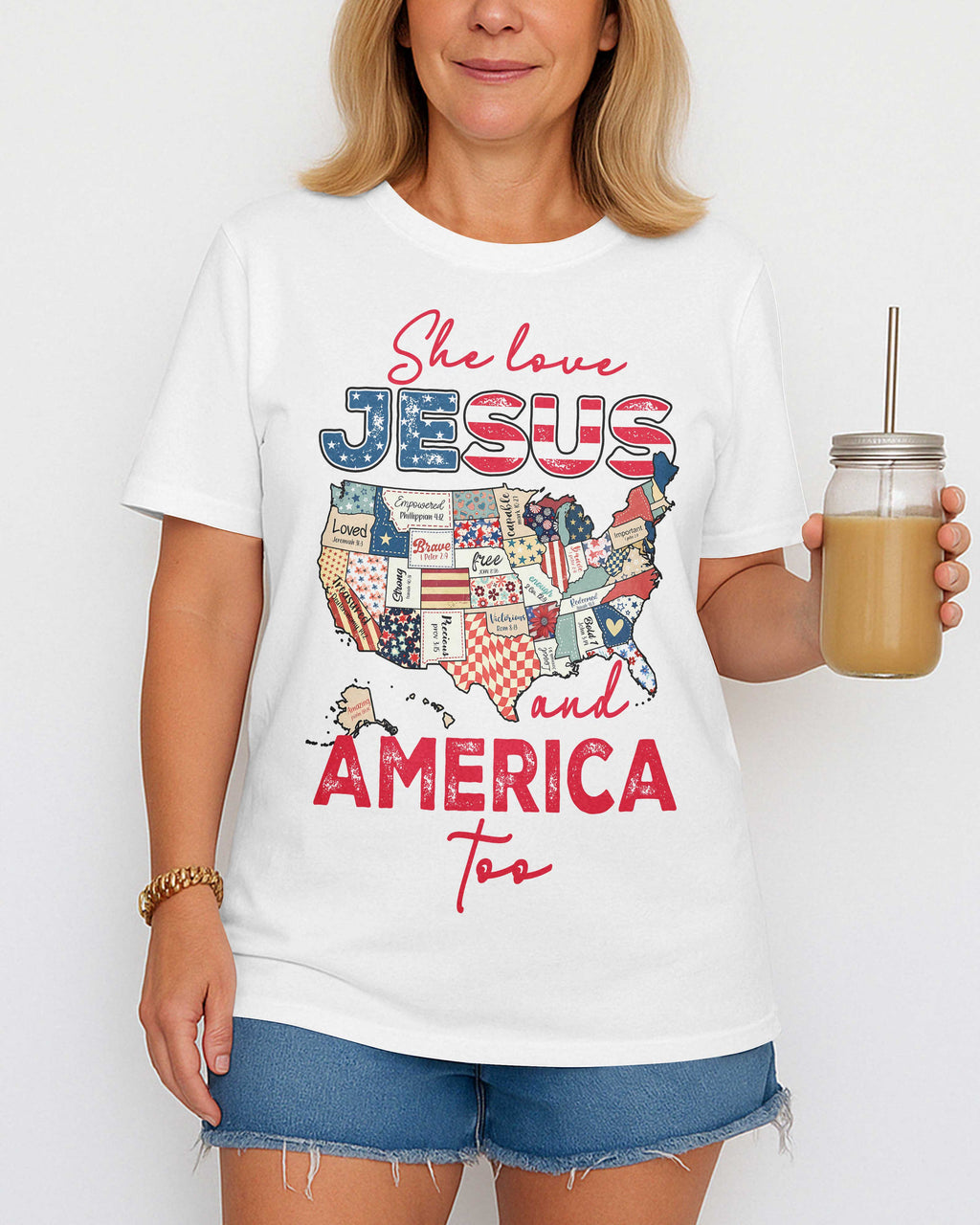 She Loves Jesus and America Too T-Shirt