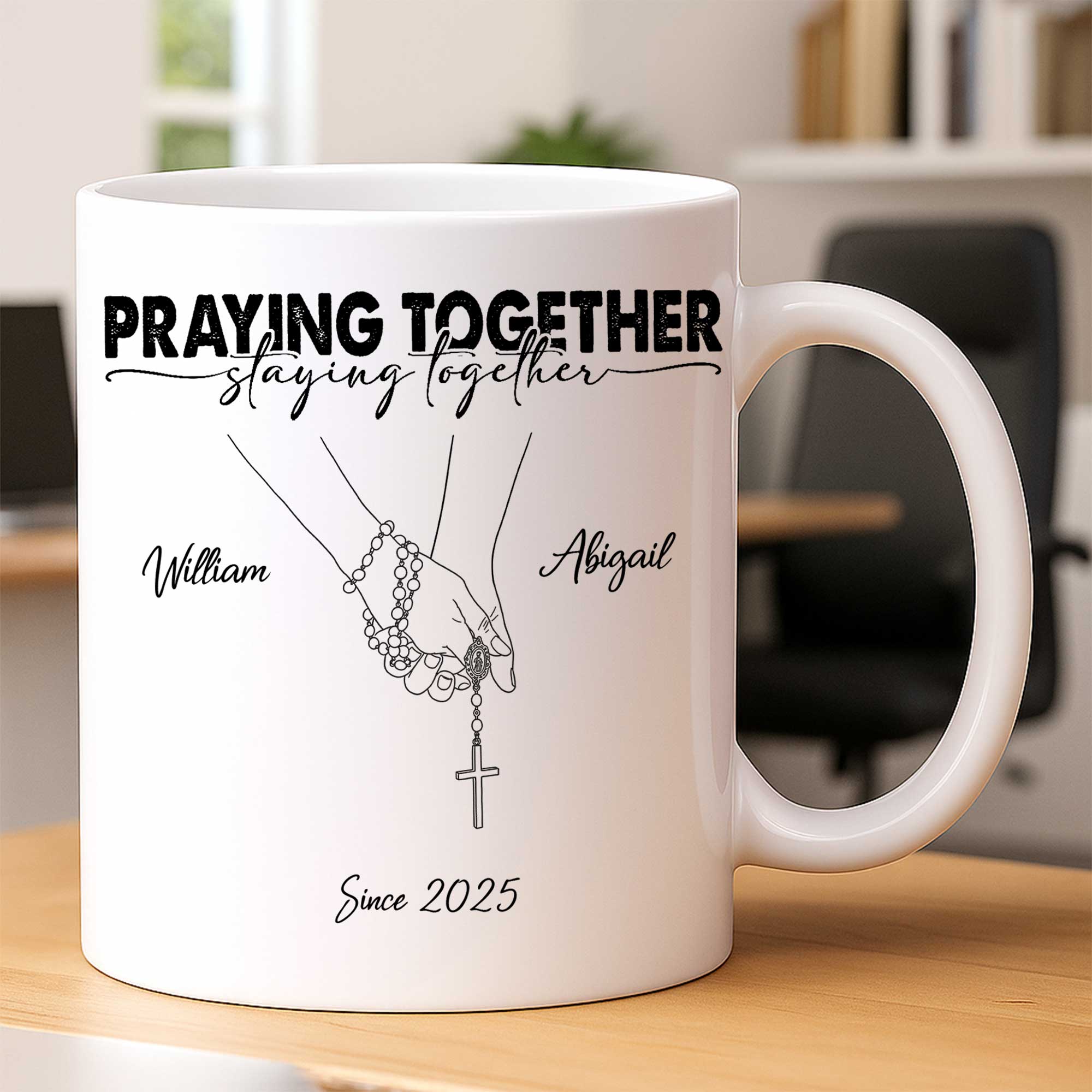 Praying Together Staying Together Personalized Mug