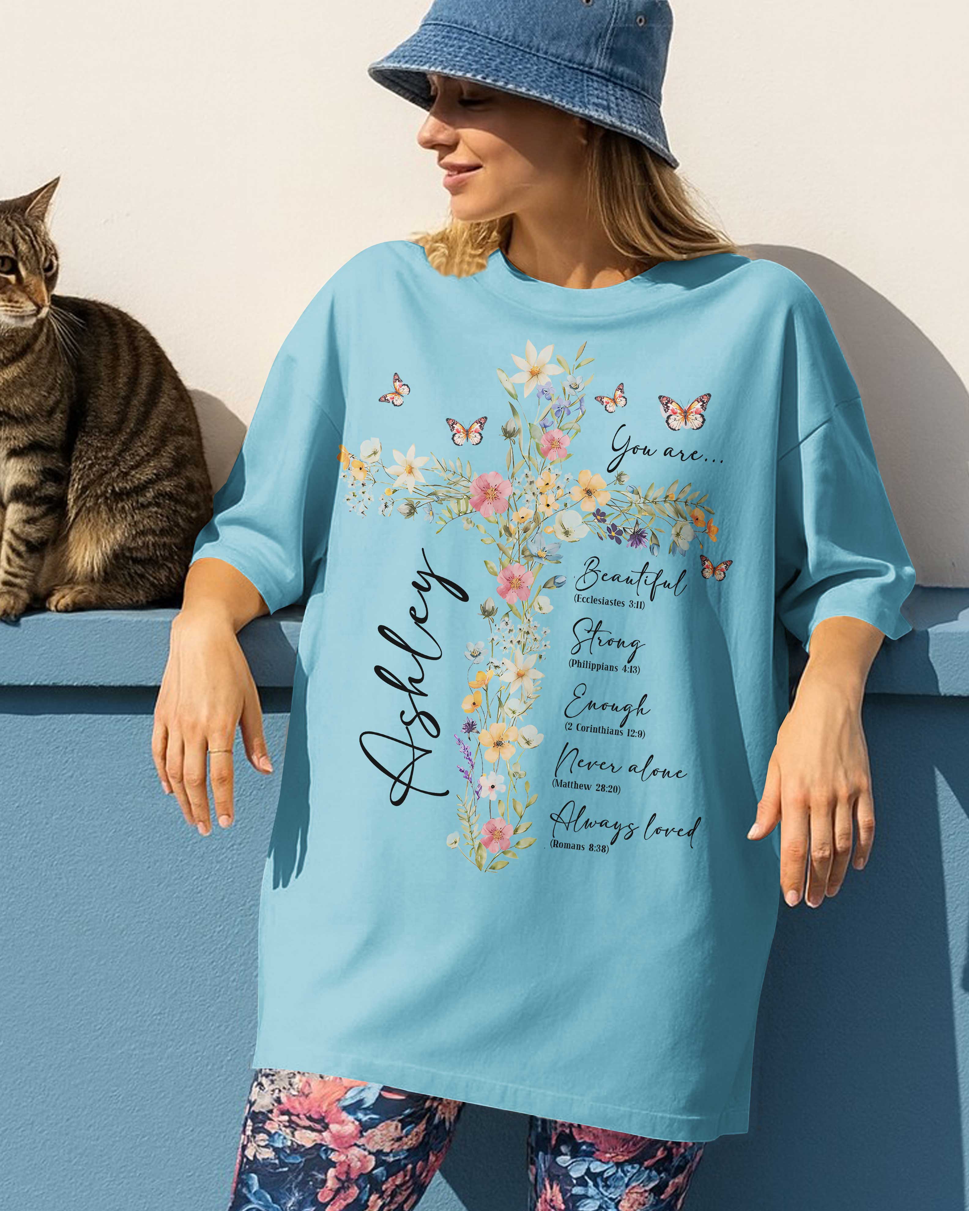 Personalized You Are T-Shirt, Floral Christian Gift for Her, Gift For Catholics