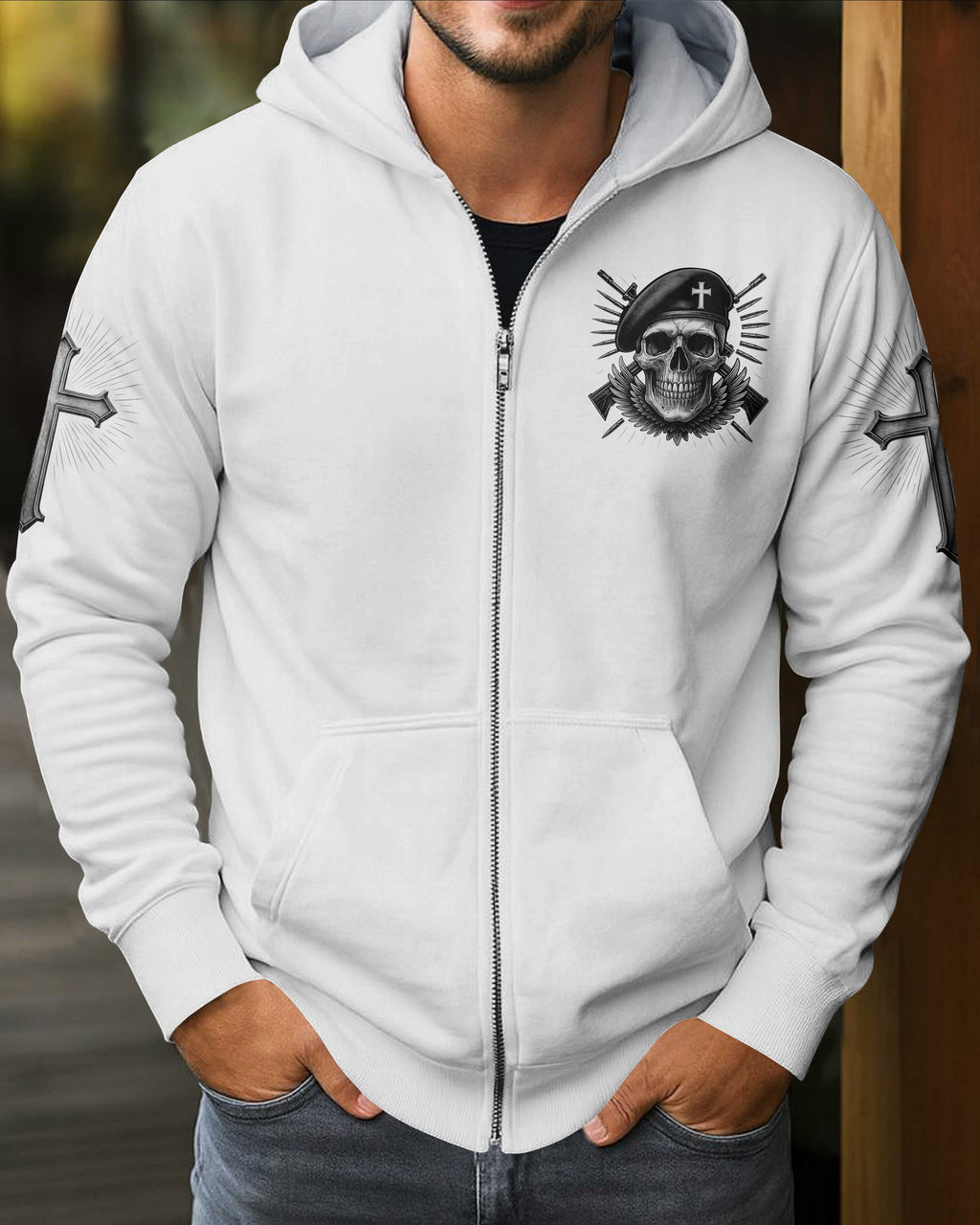 The Devil Whispered You Can't Withstand The Storm Zip Hoodie