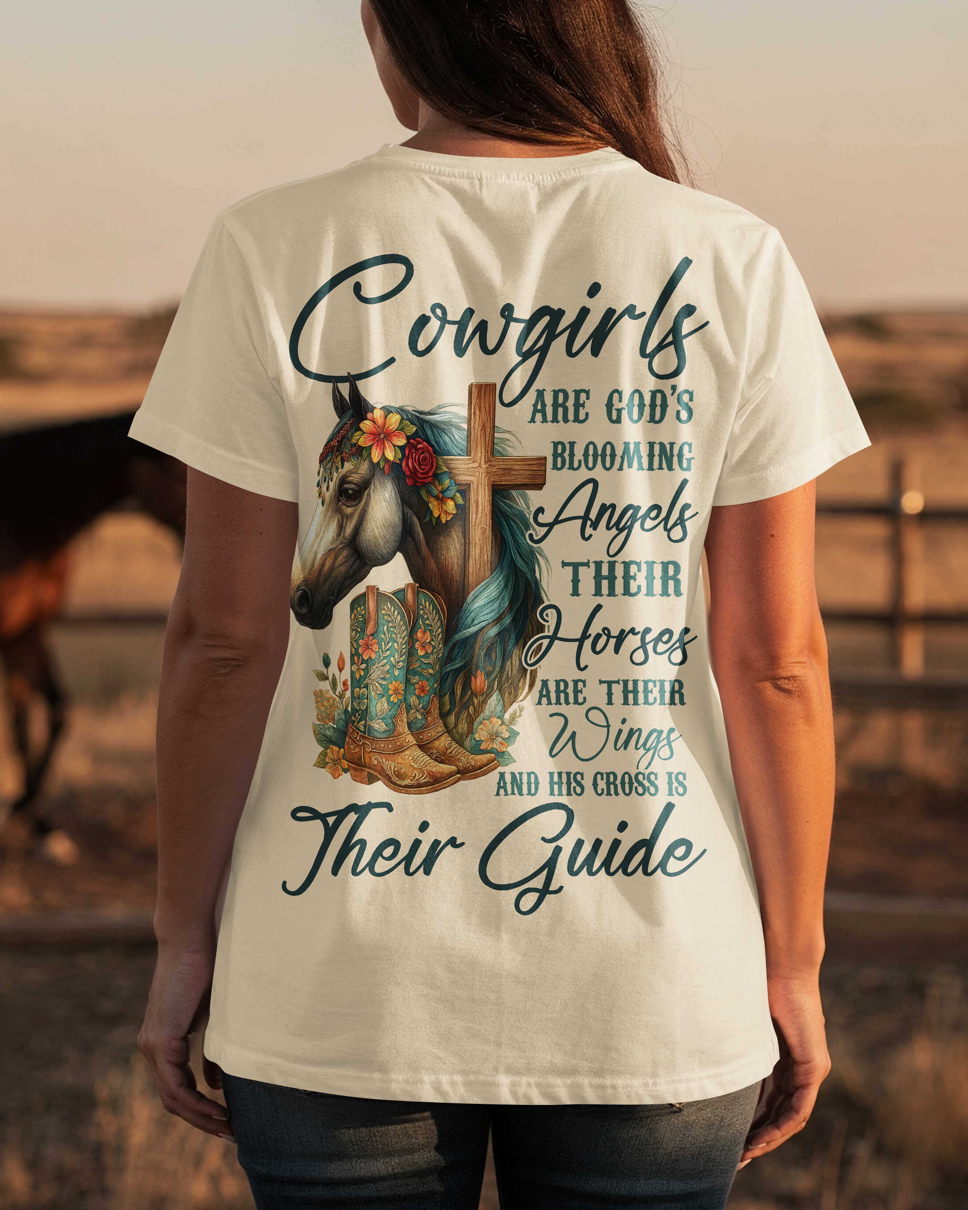 Cowgirls Are God's Blooming Angels T-Shirt